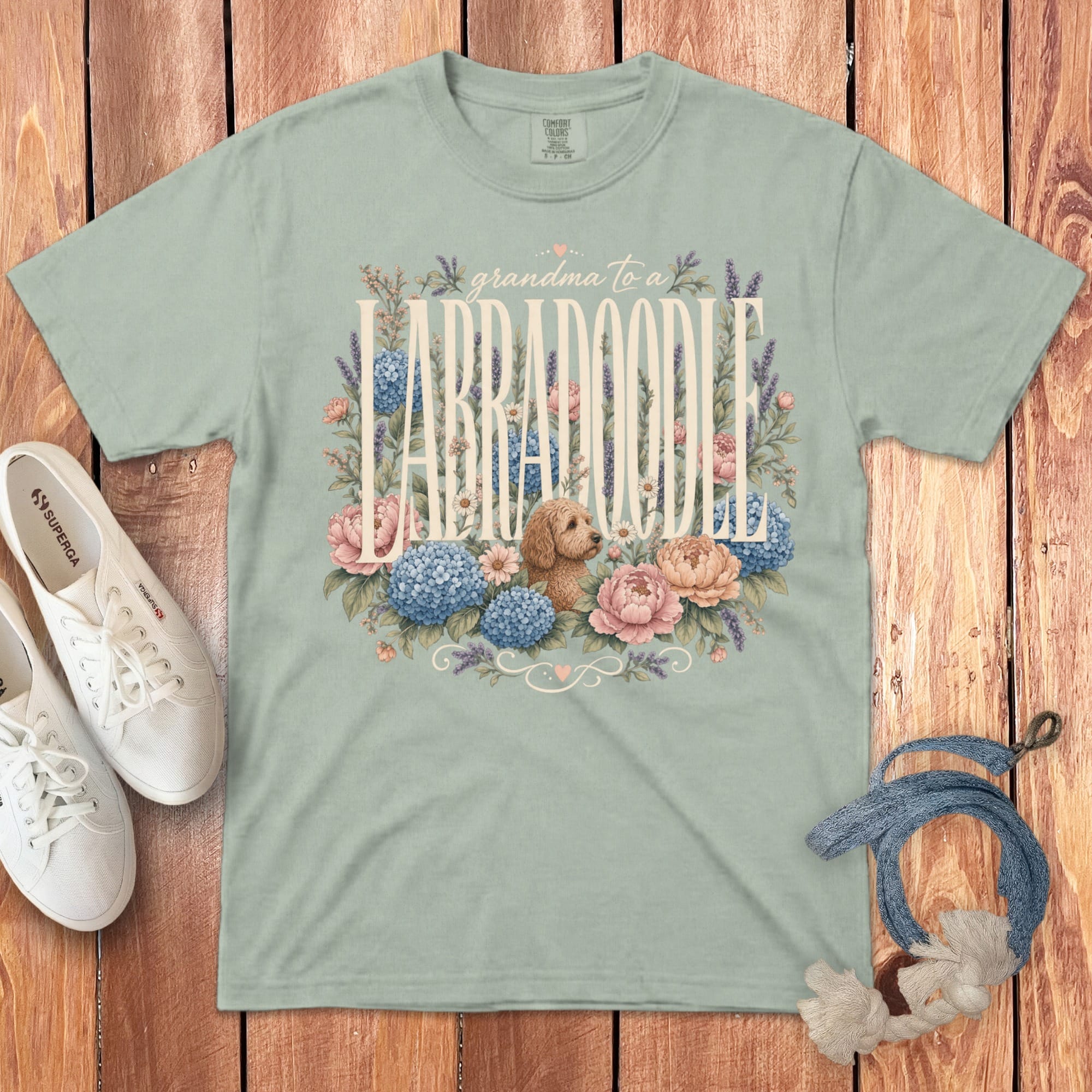 Grandma Labradoodle Signature T-Shirt in Bay / S by Puppy Jo