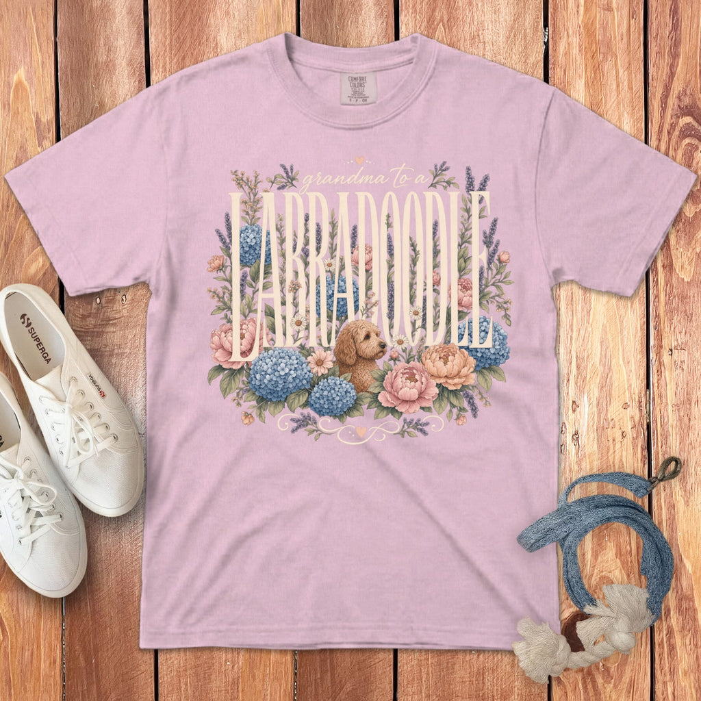 Grandma Labradoodle Signature T-Shirt in Blossom / S by Puppy Jo