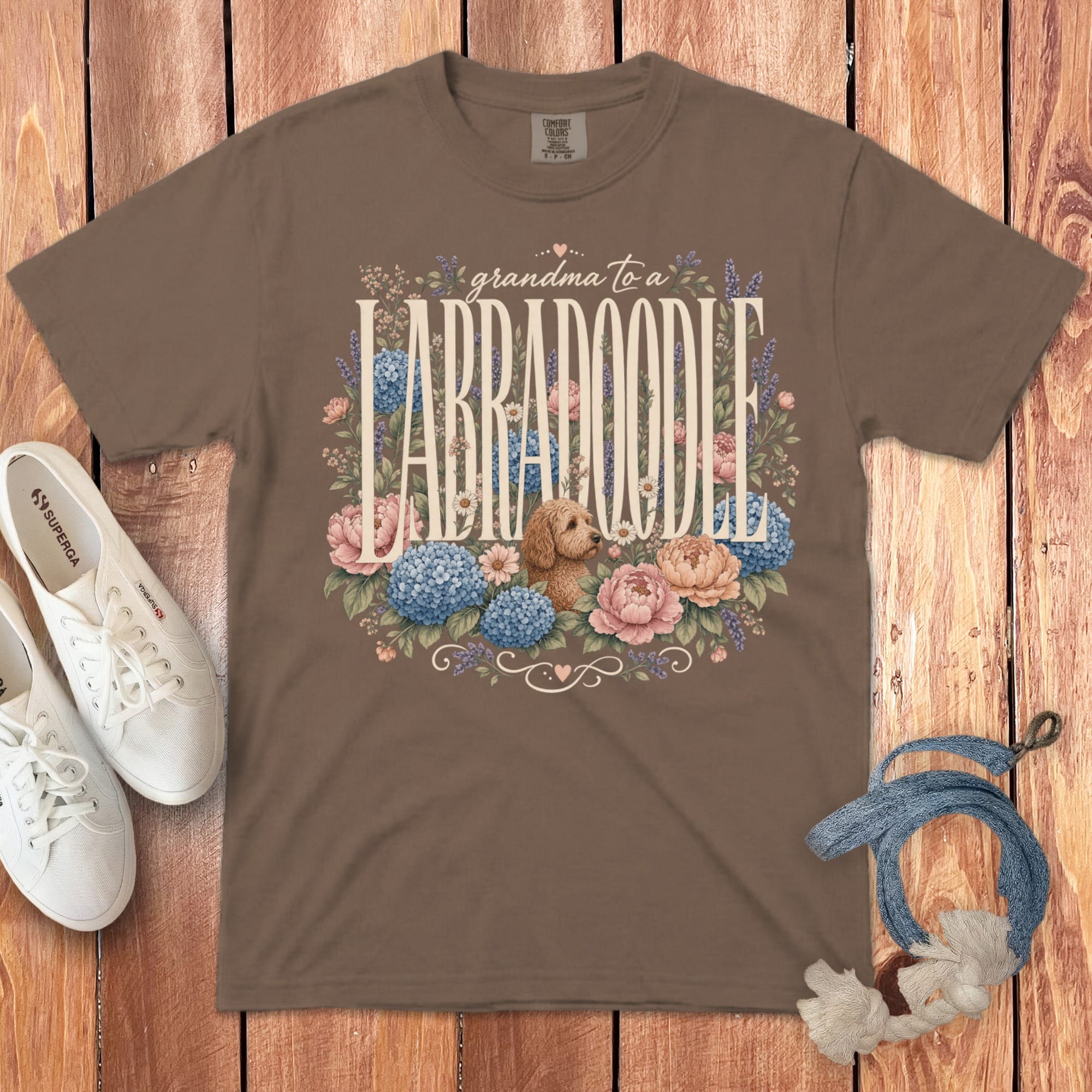 Grandma Labradoodle Signature T-Shirt in Espresso / S by Puppy Jo