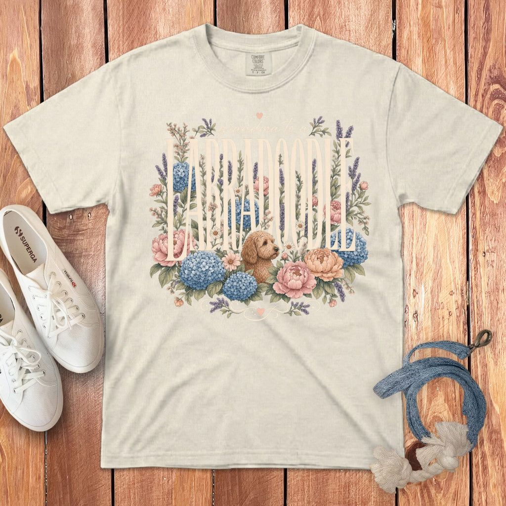 Grandma Labradoodle Signature T-Shirt in Ivory / S by Puppy Jo