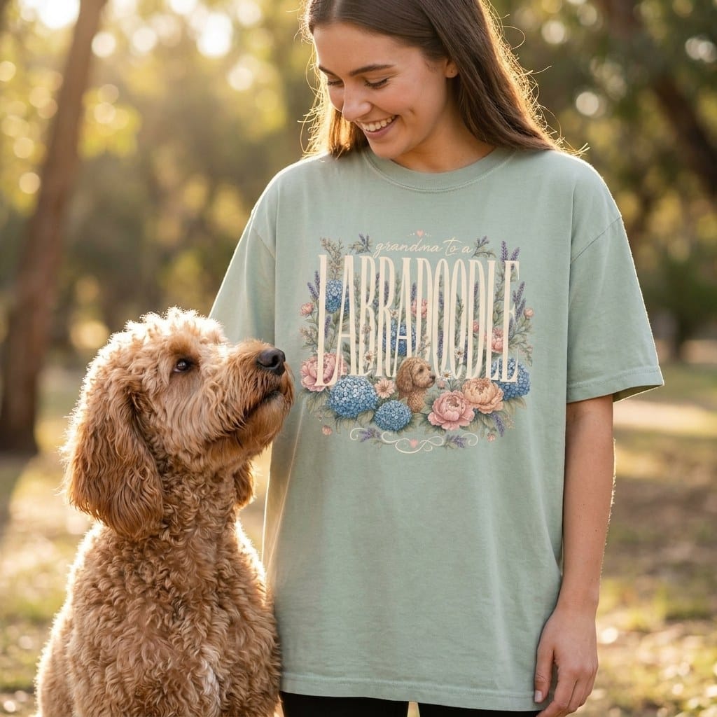 Grandma Labradoodle Signature T-Shirt in by Puppy Jo