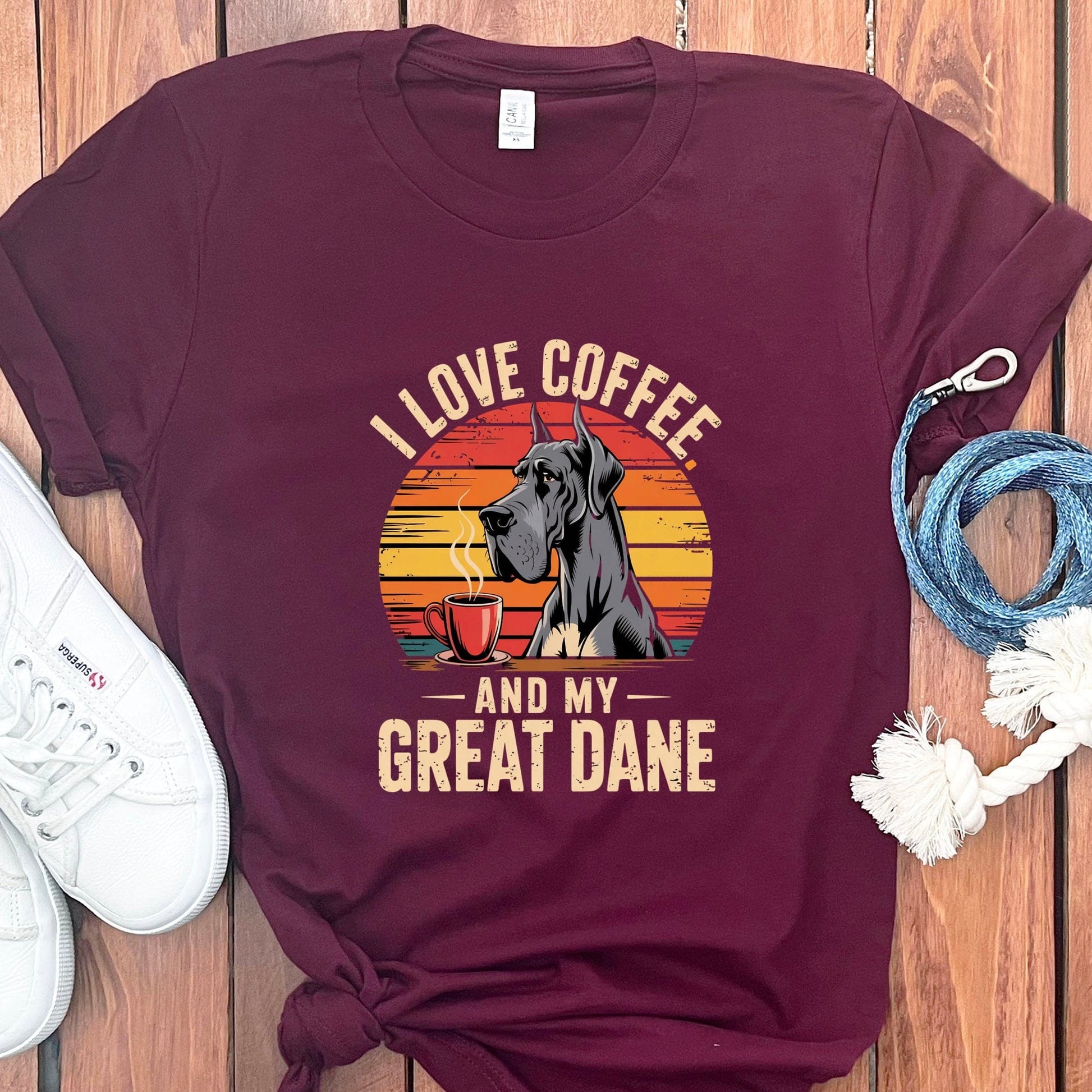 I Love Coffee and My Great Dane Graphic T-shirt