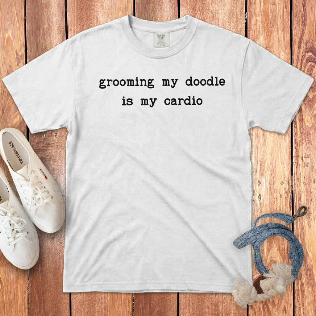 Grooming Doodle Signature T-Shirt in White / S by Puppy Jo