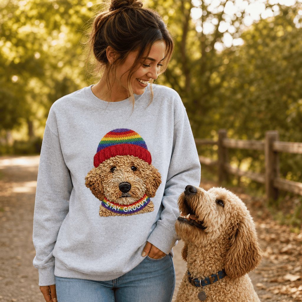 Groovy Goldendoodle Sweatshirt in by Puppy Jo