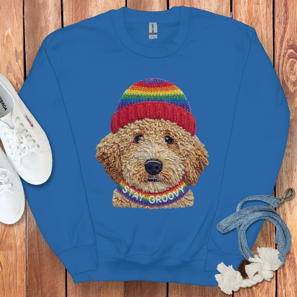 Groovy Goldendoodle Sweatshirt in Royal / S by Puppy Jo