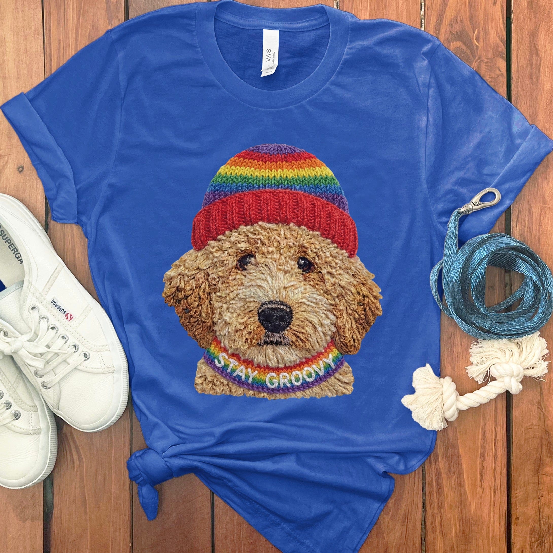 Groovy Goldendoodle T-Shirt in True Royal / S by Puppy Jo