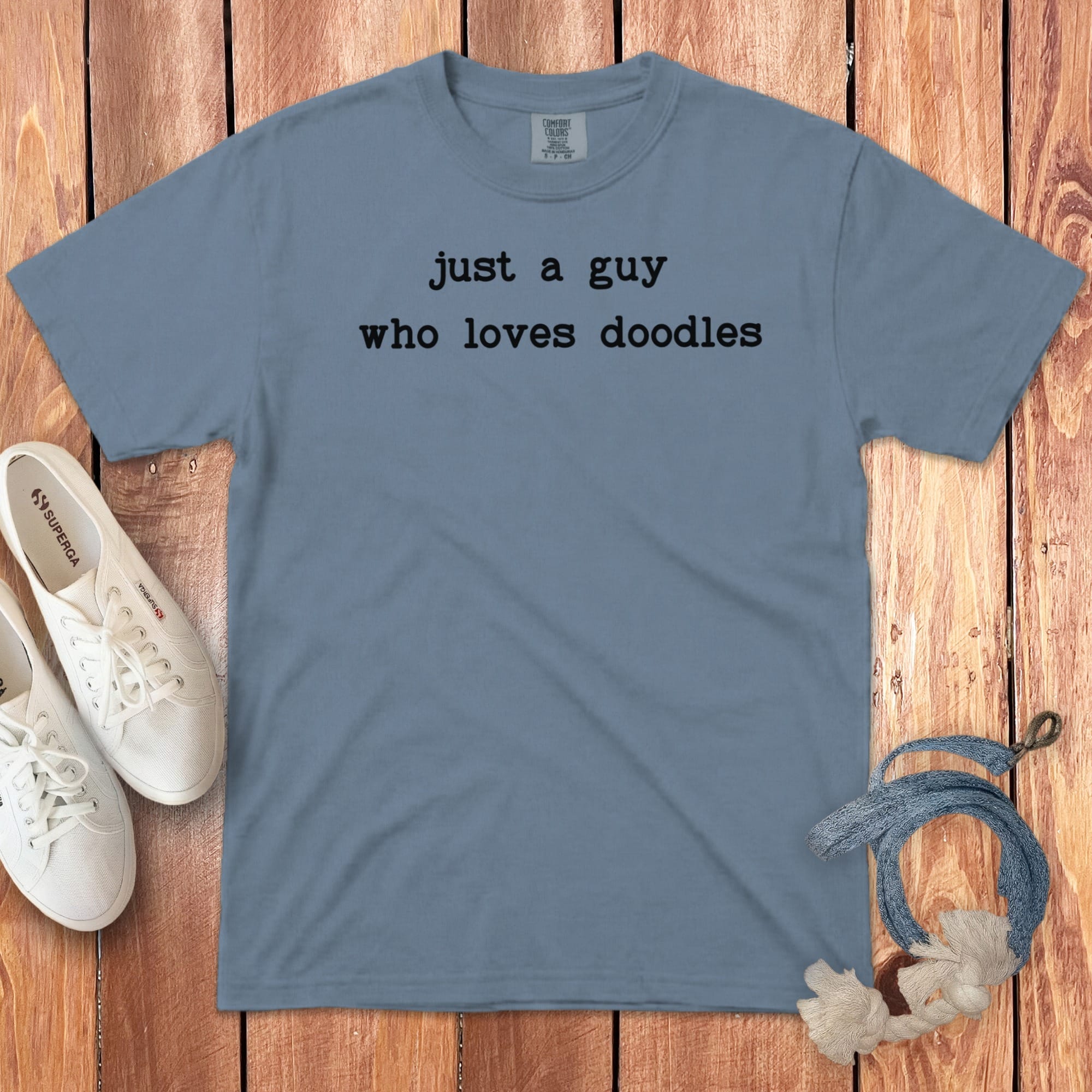 Guy Doodle Signature T-Shirt in Blue Jean / S by Puppy Jo