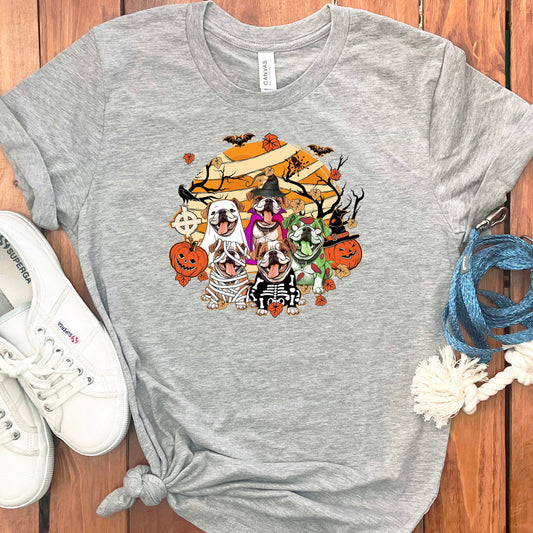 HALLOWEEN ENGLISH BULLDOGS T-SHIRT