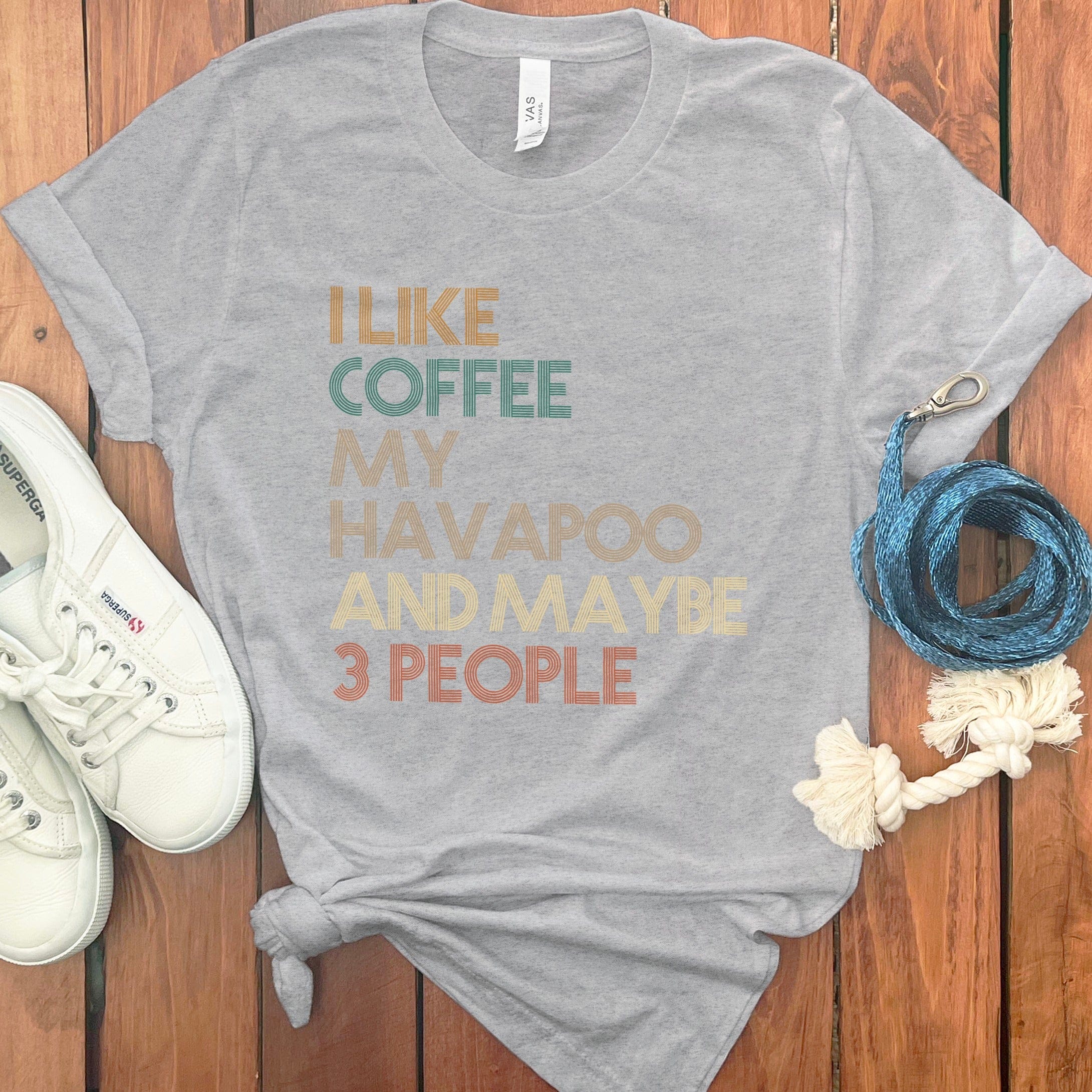 Havapoo Three People T-Shirt in Athletic Heather / S by Puppy Jo