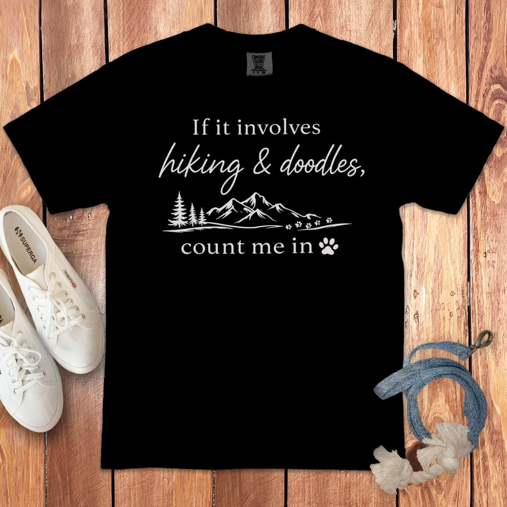 Hiking Doodles Signature T-Shirt in Black / M by Puppy Jo
