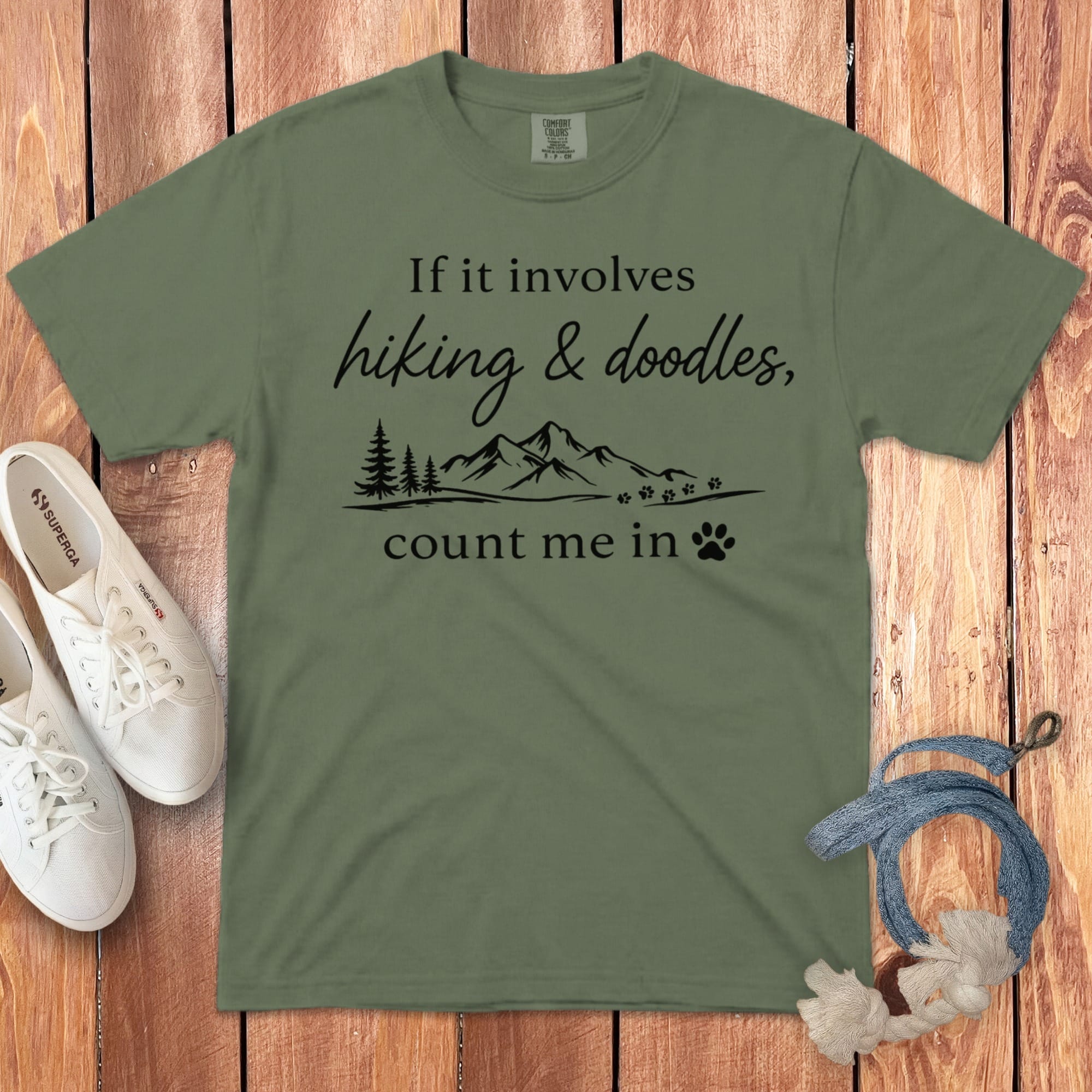 Hiking Doodles Signature T-Shirt in Moss / M by Puppy Jo