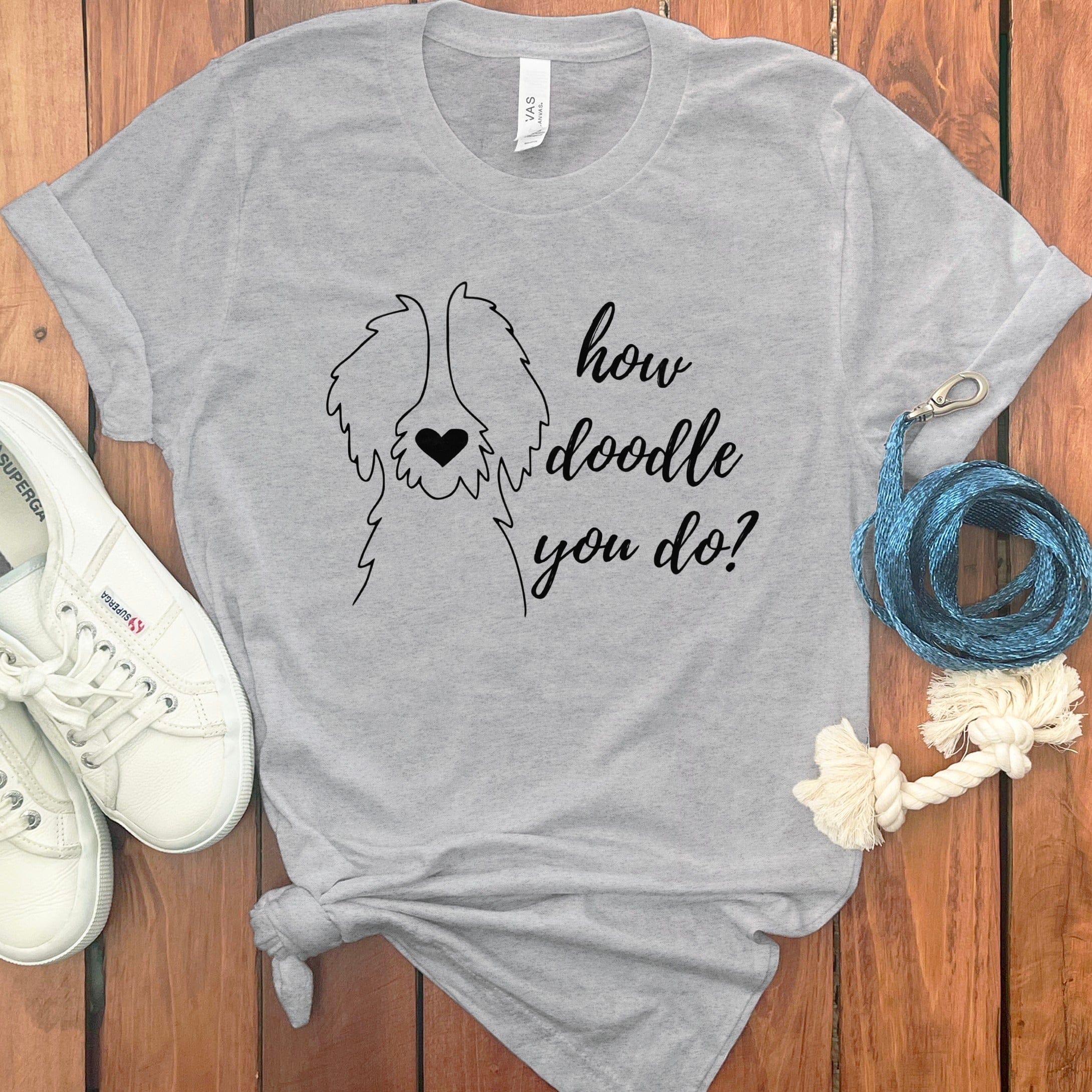 How Doodle You Do T-Shirt in Athletic Heather / S by Puppy Jo