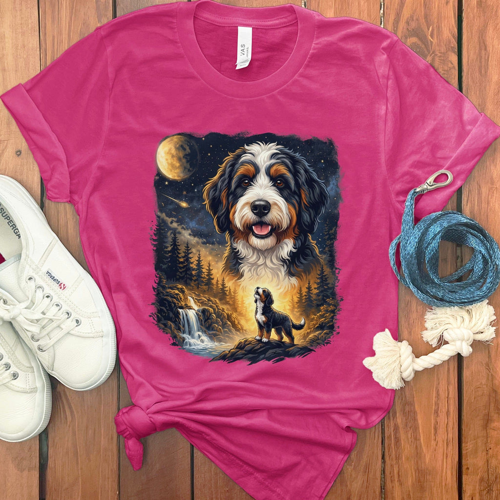 Howling Bernedoodle T-Shirt in Berry / M by Puppy Jo