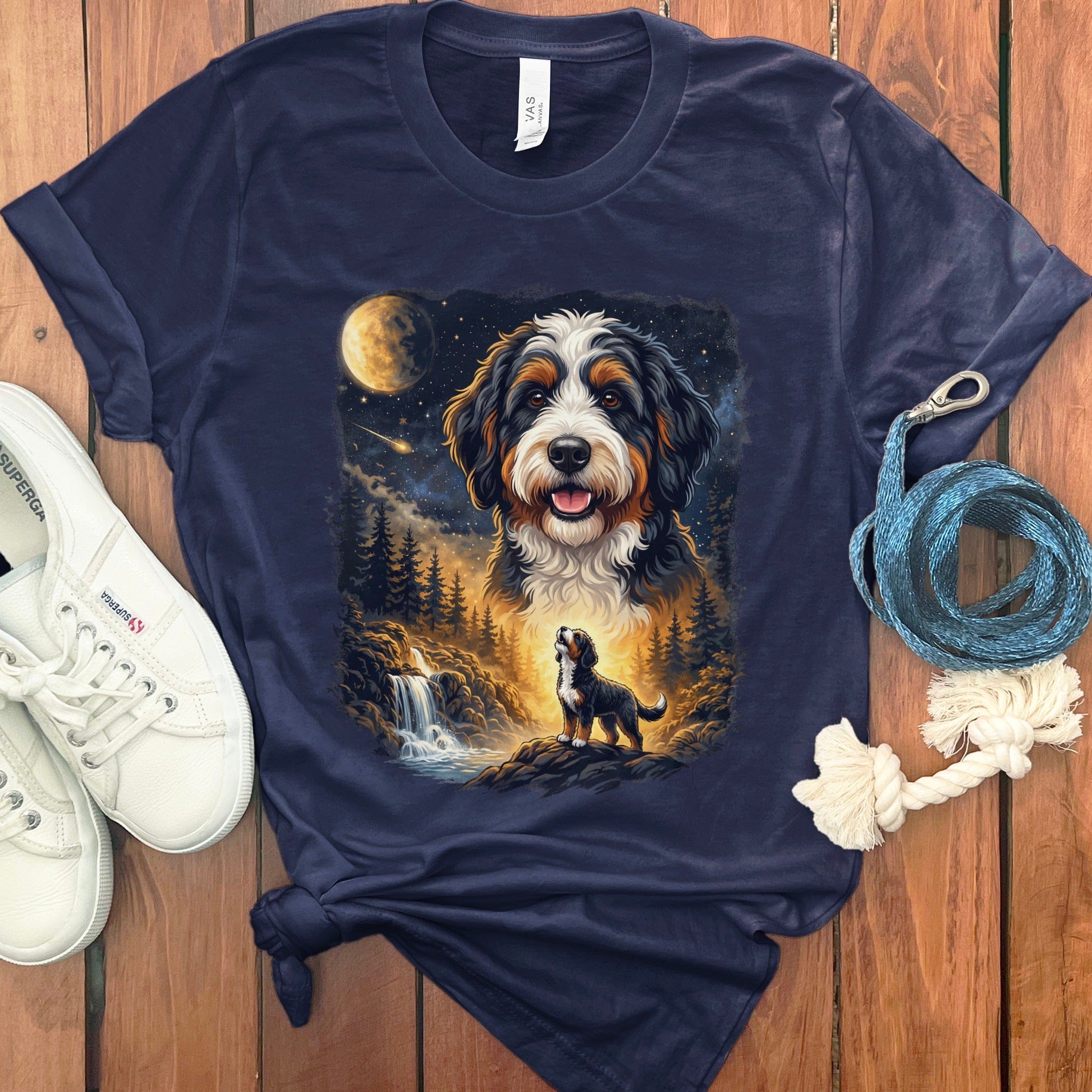 Howling Bernedoodle T-Shirt in Navy / M by Puppy Jo