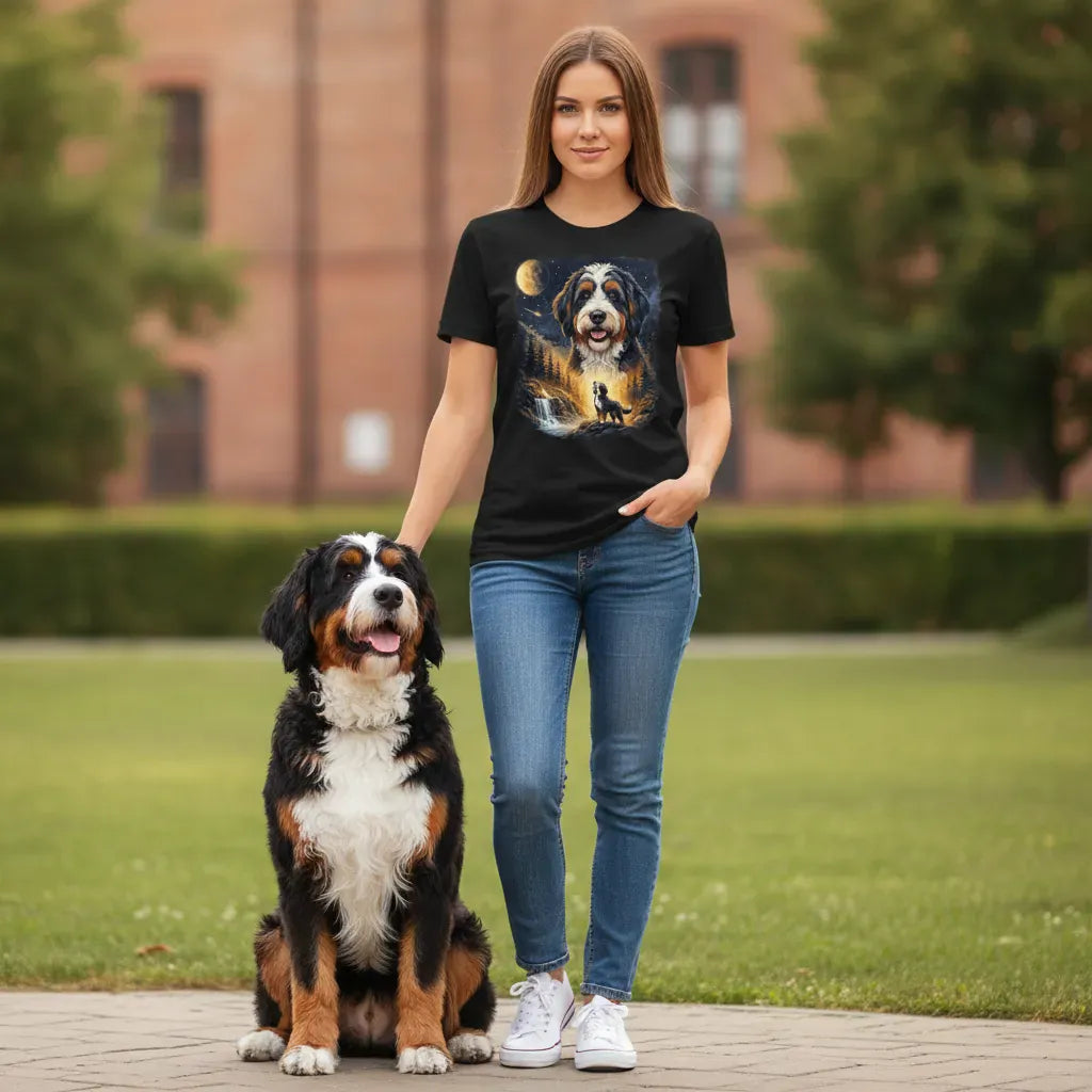 Howling Bernedoodle T-Shirt in by Puppy Jo