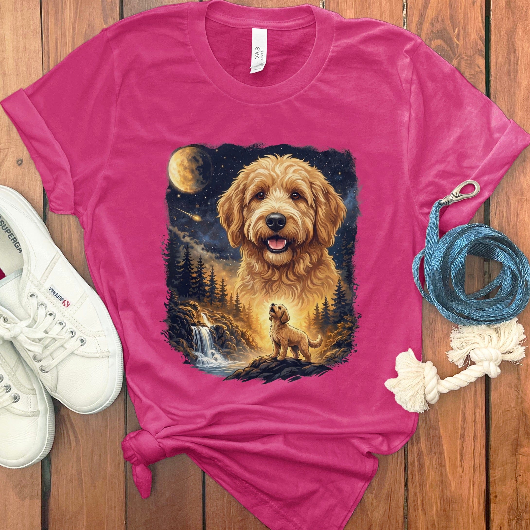 Howling Goldendoodle T-Shirt in Berry / M by Puppy Jo