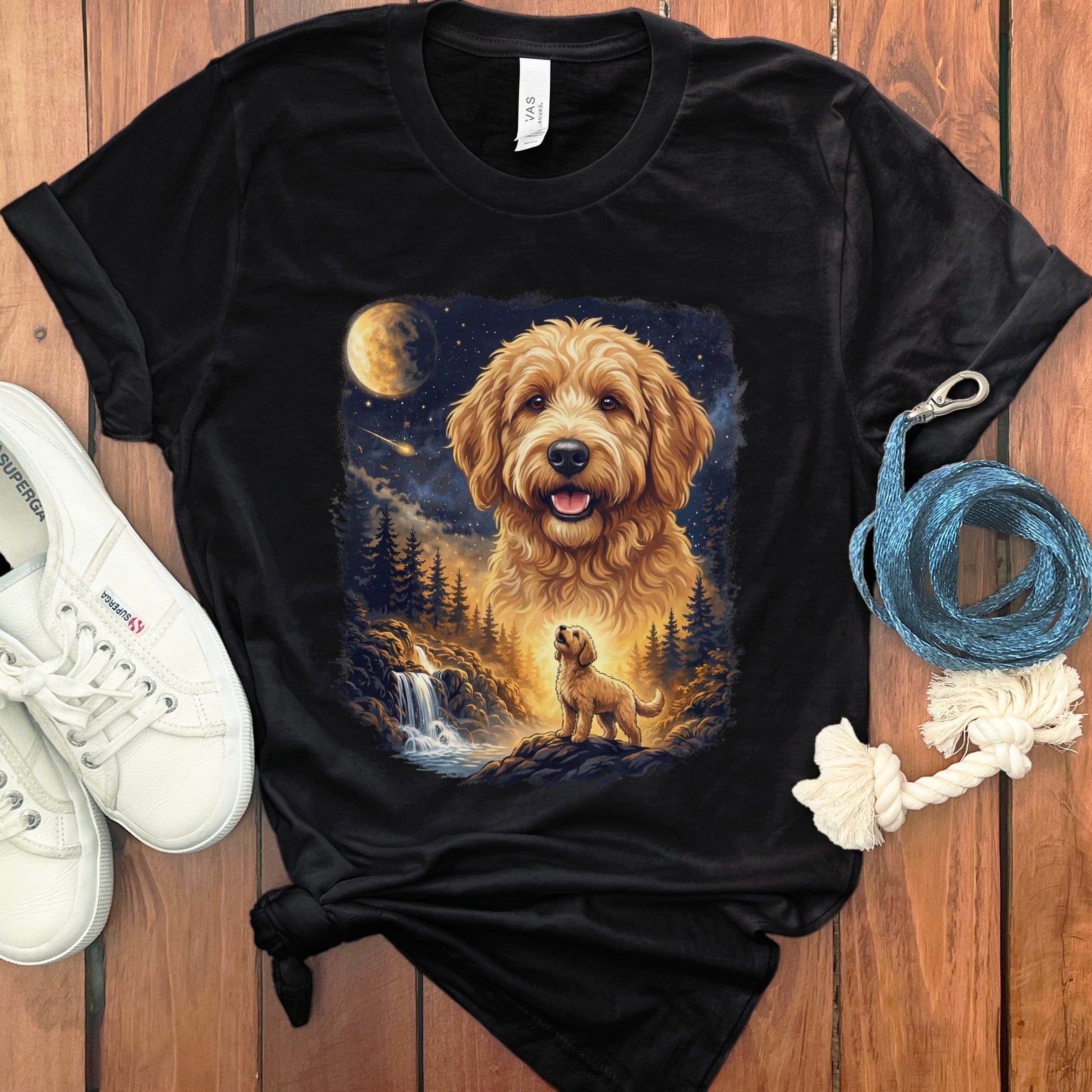 Howling Goldendoodle T-Shirt in Black / M by Puppy Jo