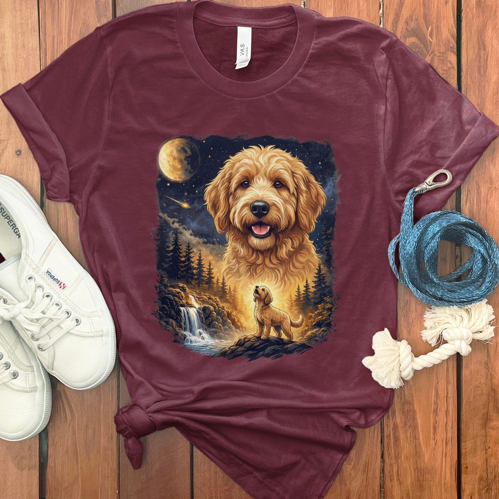 Howling Goldendoodle T-Shirt in Maroon / M by Puppy Jo