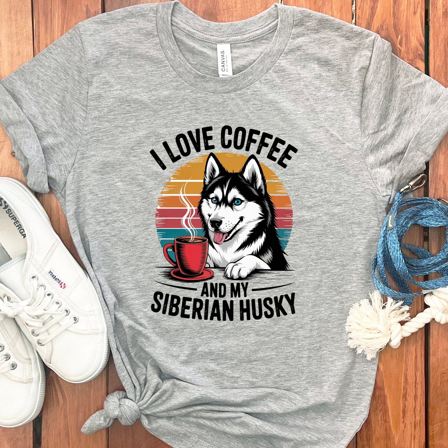 I Love Coffee and My Siberian Husky T-Shirt product type