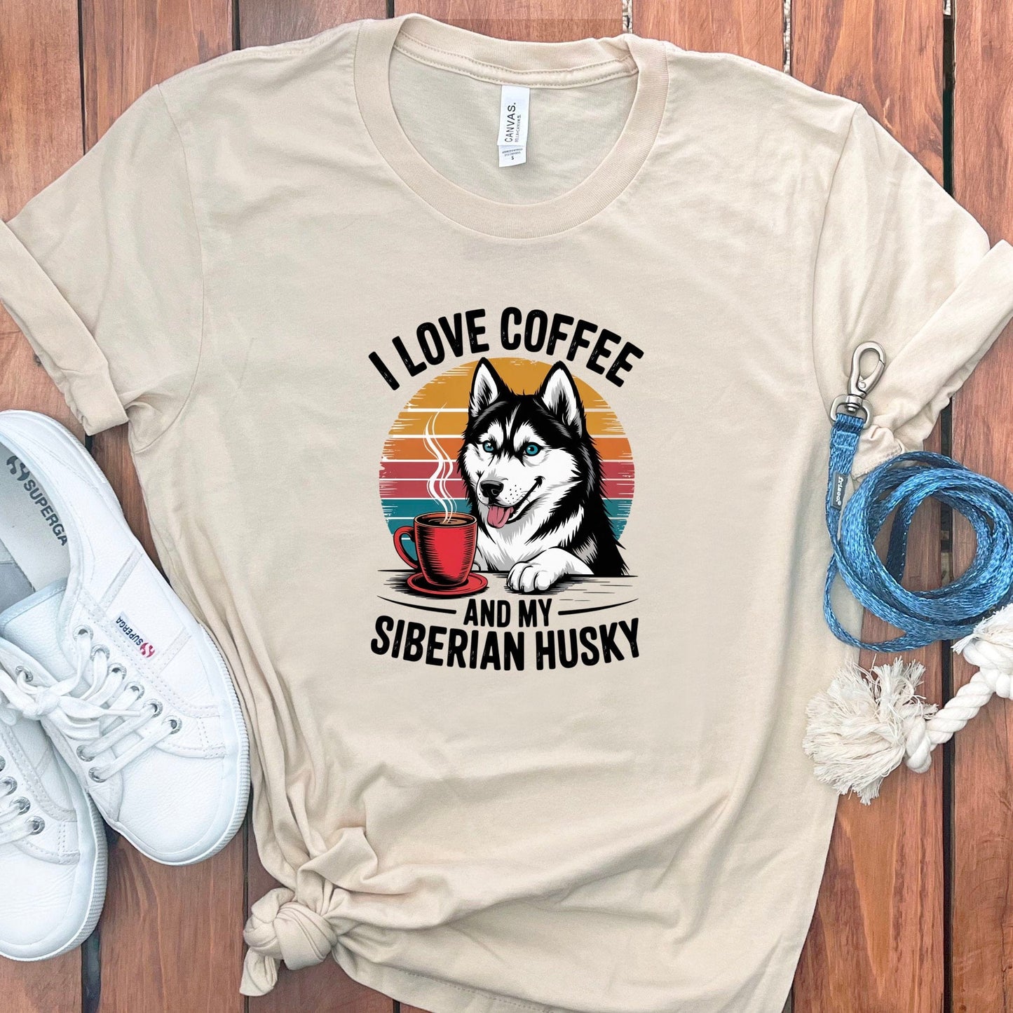 I Love Coffee and My Siberian Husky T-Shirt product