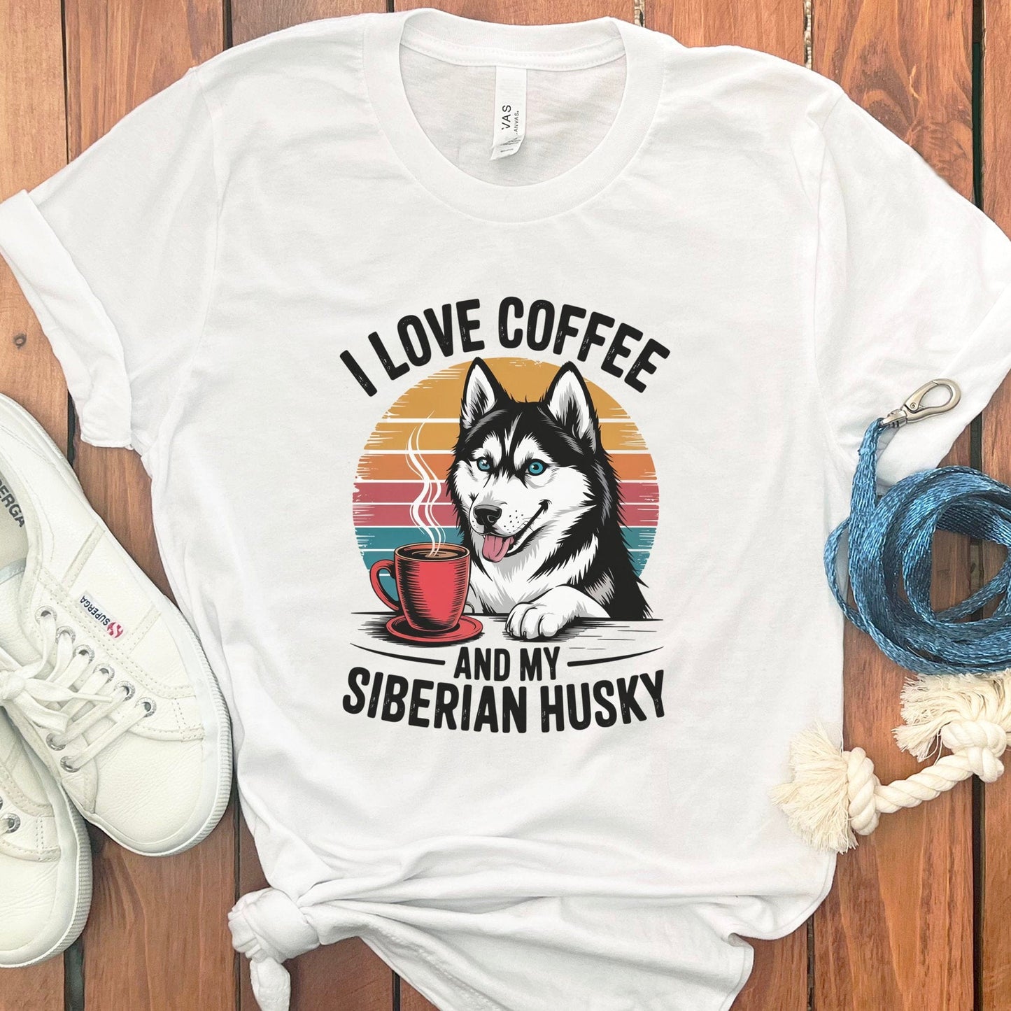 I Love Coffee And My Siberian Husky Graphic T-Shirt product type