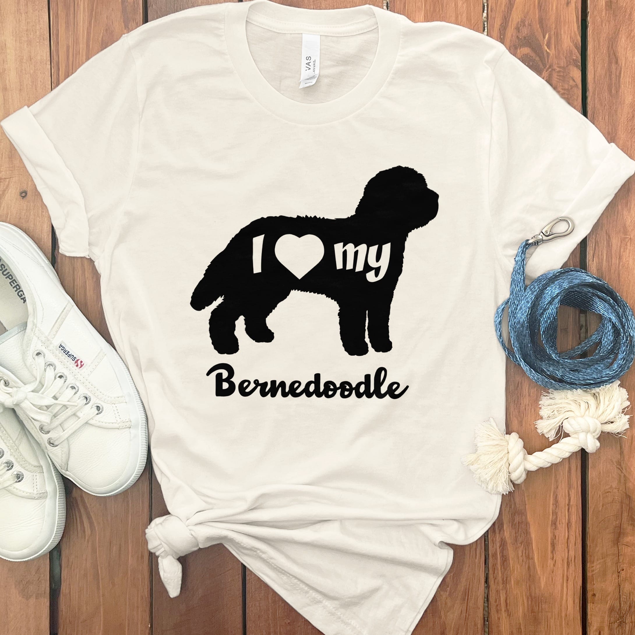 I Heart Bernedoodle T-Shirt in Natural / M by Puppy Jo