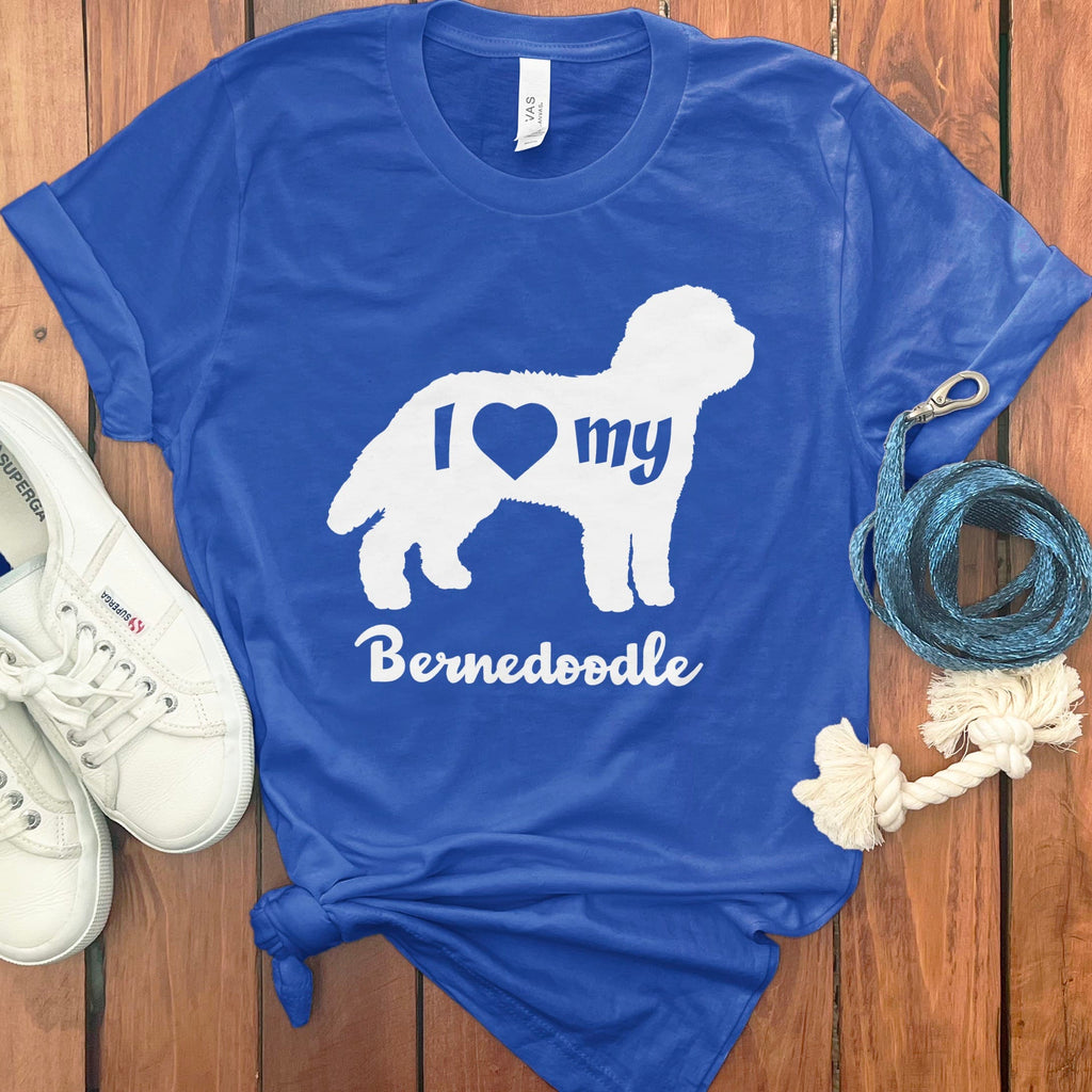 I Heart Bernedoodle T-Shirt in True Royal / M by Puppy Jo