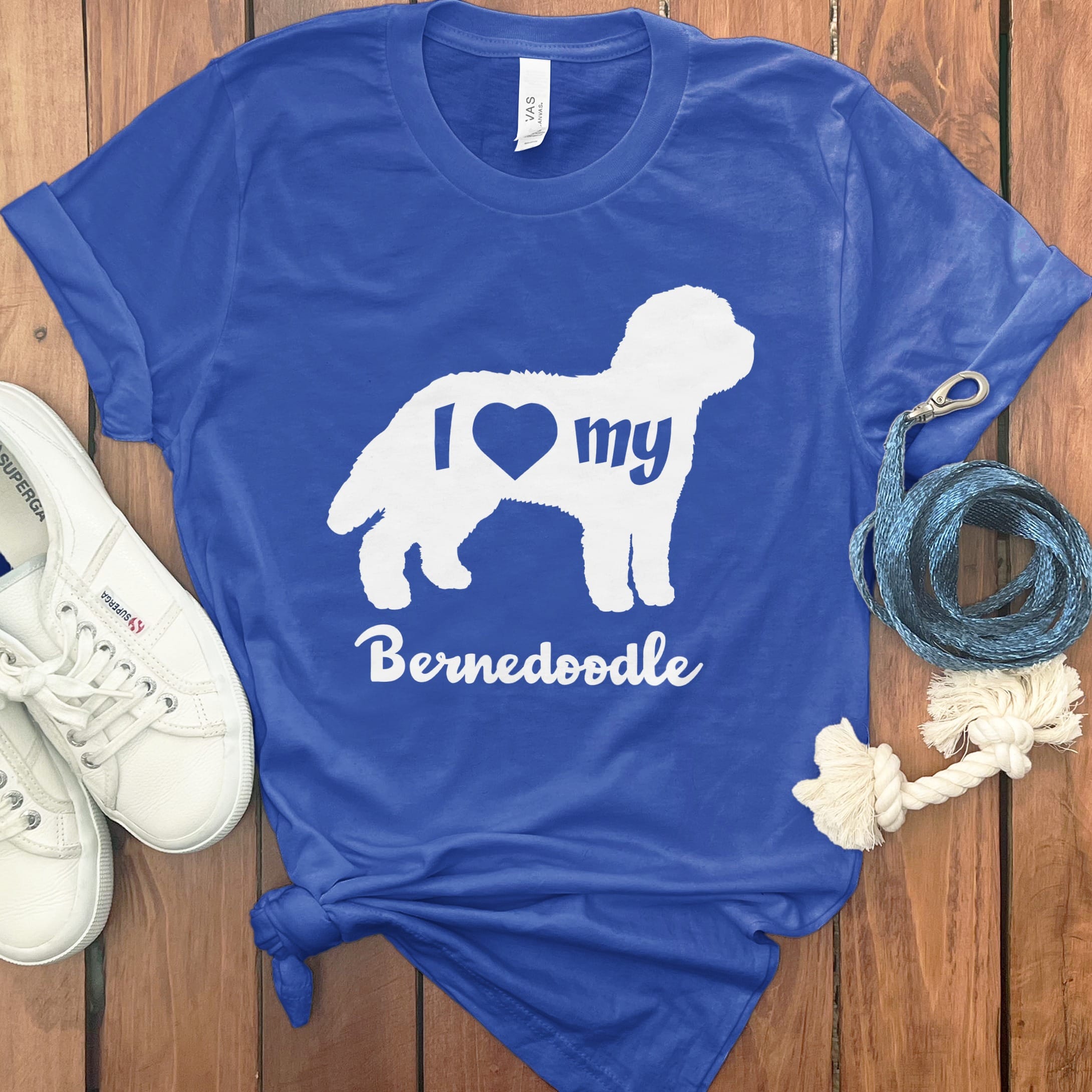 I Heart Bernedoodle T-Shirt in True Royal / M by Puppy Jo