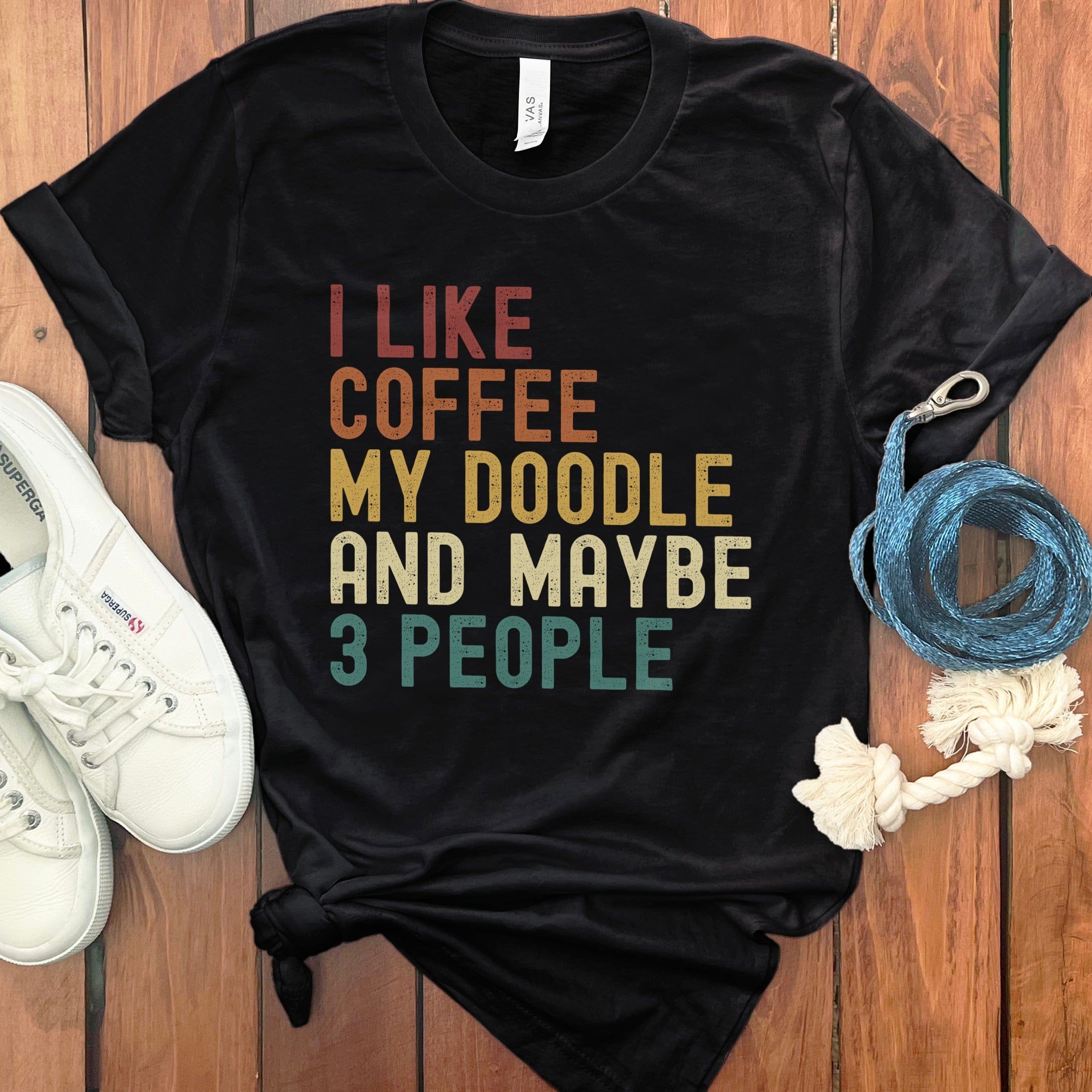 I Like Coffee Doodle T-Shirt in Black / S by Puppy Jo