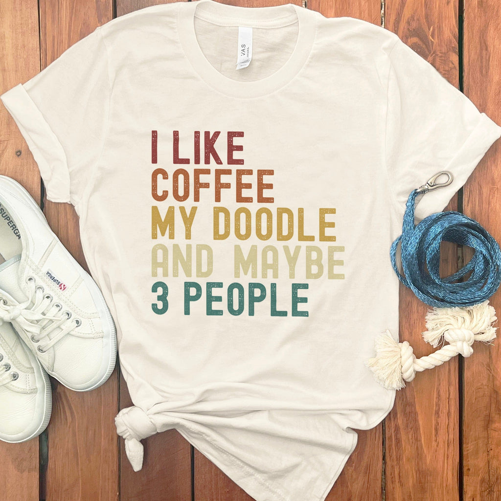 I Like Coffee Doodle T-Shirt in Natural / S by Puppy Jo