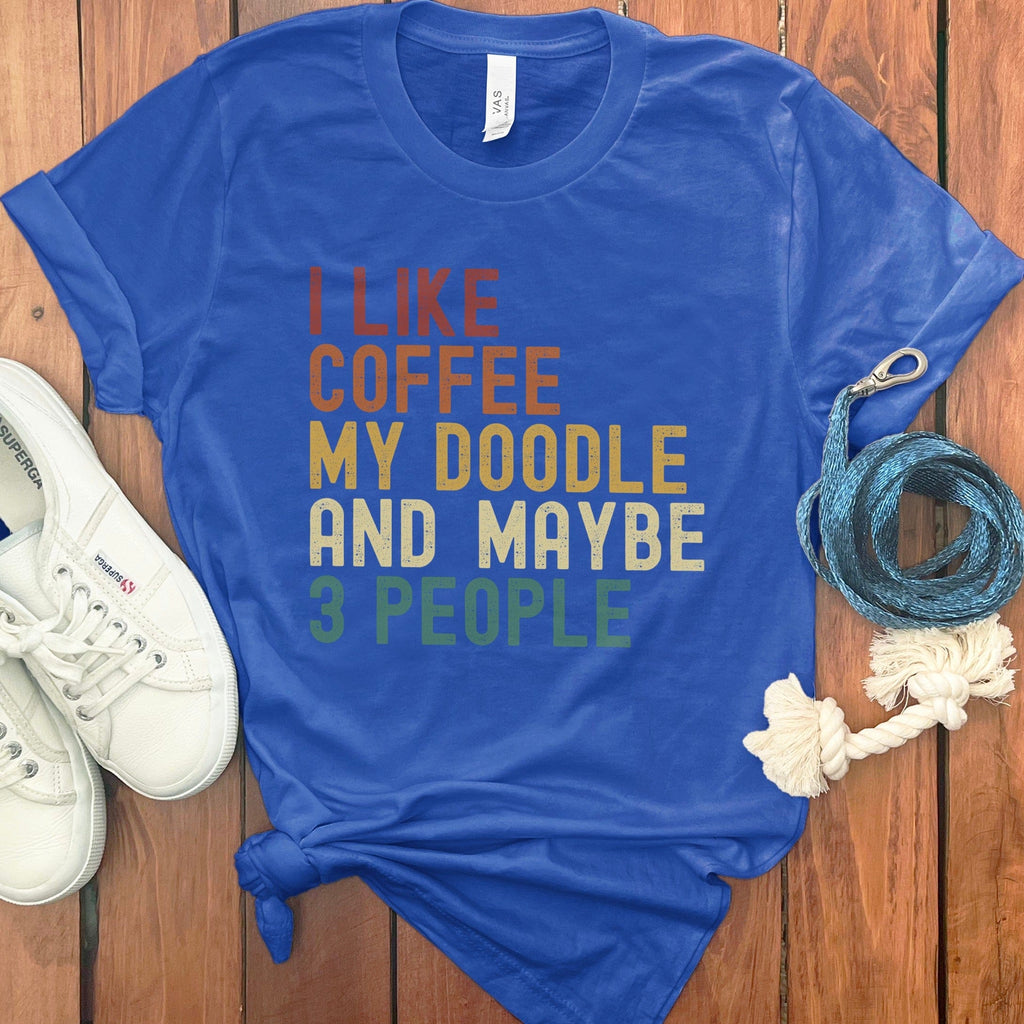 I Like Coffee Doodle T-Shirt in True Royal / S by Puppy Jo