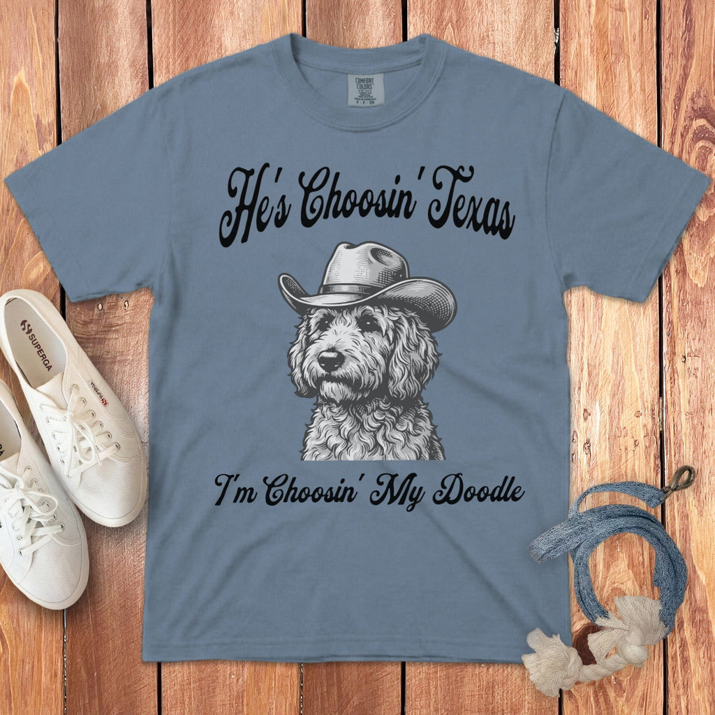 I'm Choosin Doodle Signature T-Shirt in Blue Jean / S by Puppy Jo
