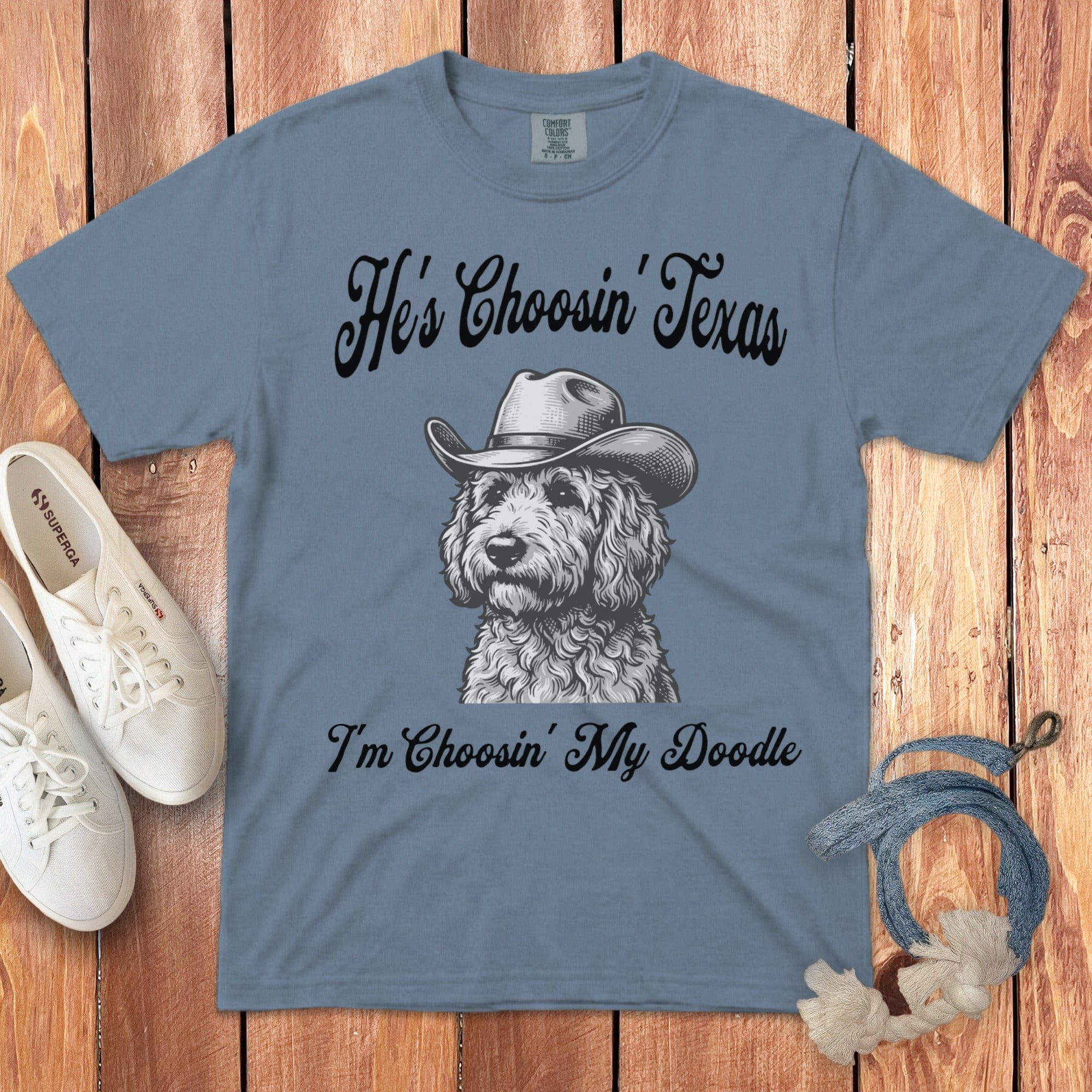 I'm Choosin Doodle Signature T-Shirt in Blue Jean / S by Puppy Jo