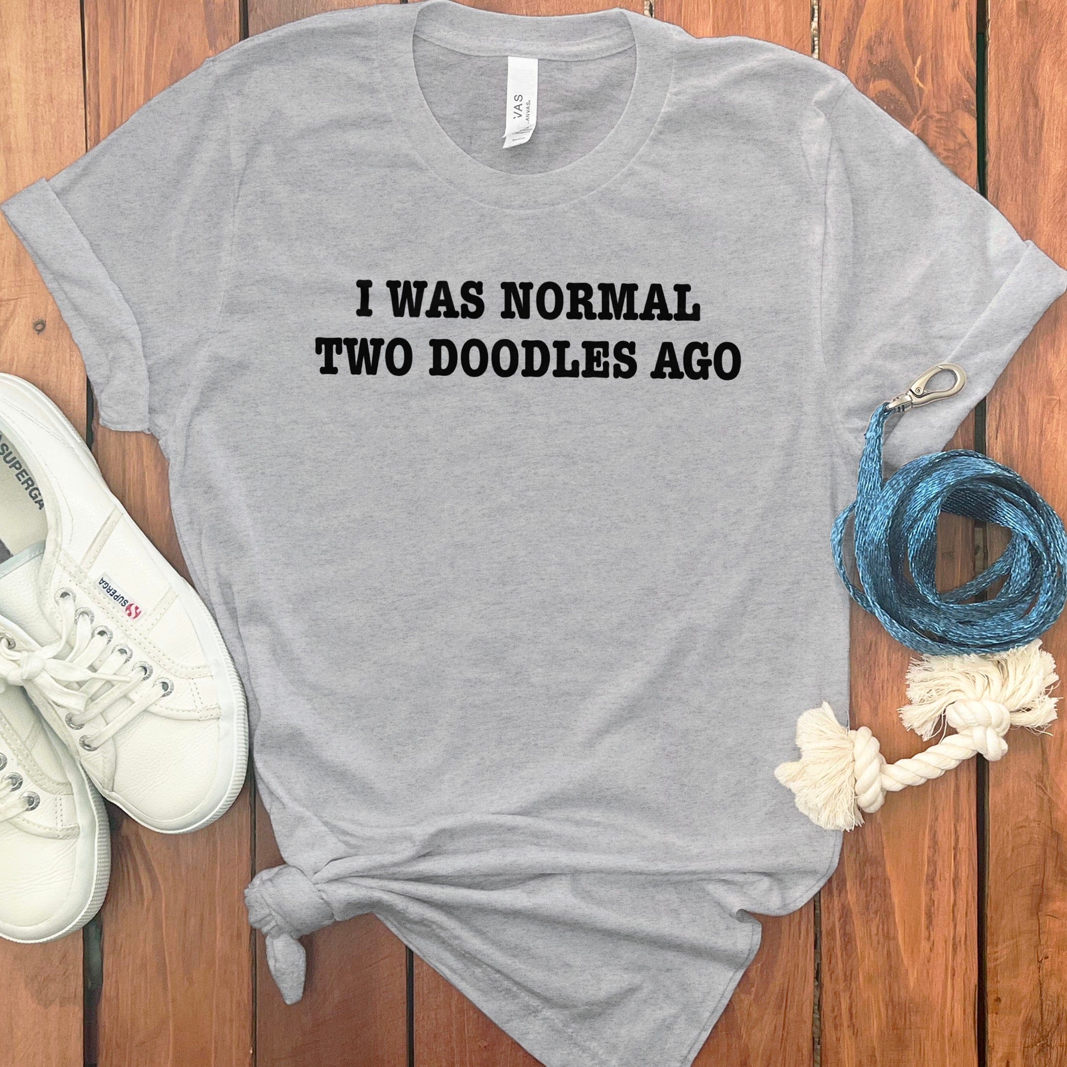 I Was Normal Doodles T-Shirt in Athletic Heather / S by Puppy Jo