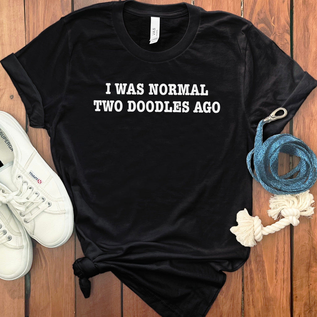 I Was Normal Doodles T-Shirt in Black / S by Puppy Jo
