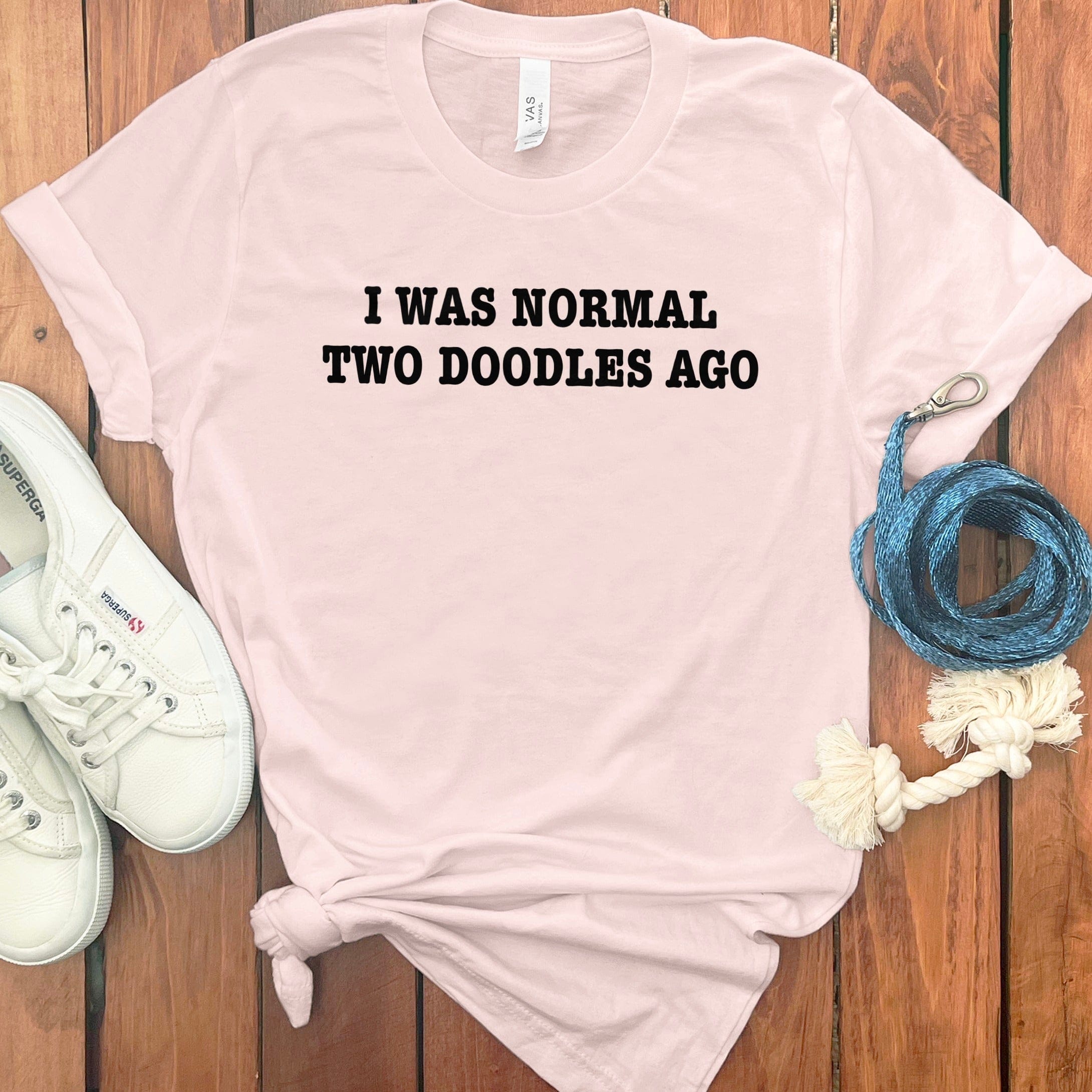 I Was Normal Doodles T-Shirt in Soft Pink / S by Puppy Jo