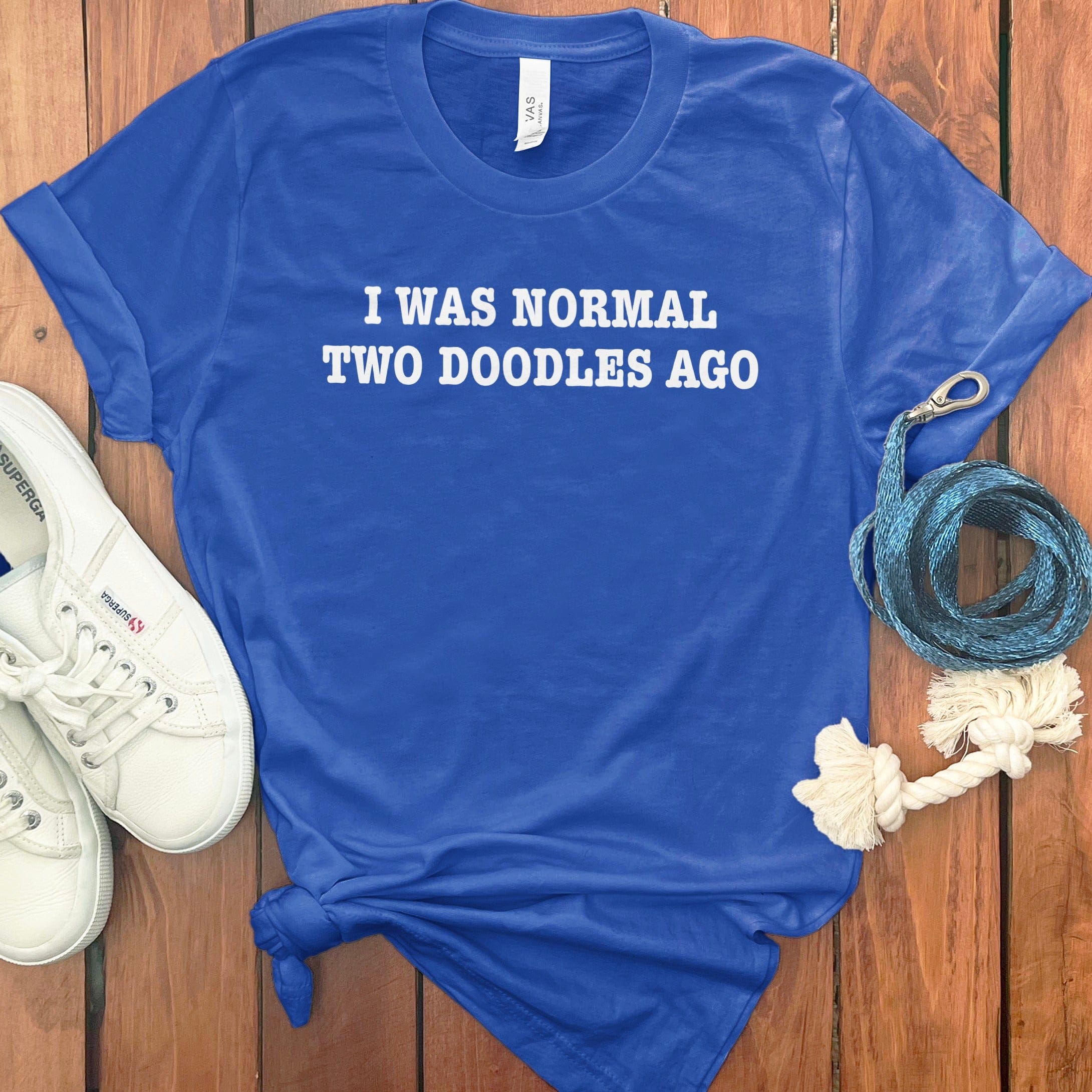 I Was Normal Doodles T-Shirt in True Royal / S by Puppy Jo