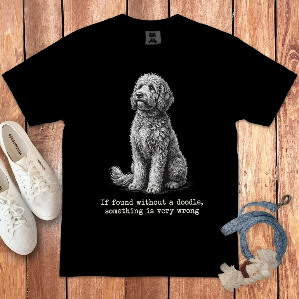 If Found Doodle Signature T-Shirt in 2XL / Black by Puppy Jo