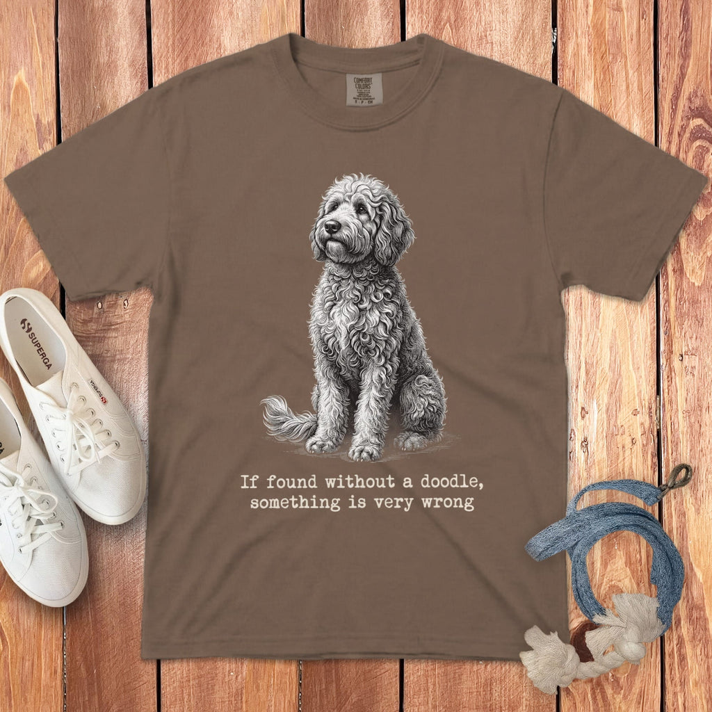 If Found Doodle Signature T-Shirt in 2XL / Espresso by Puppy Jo
