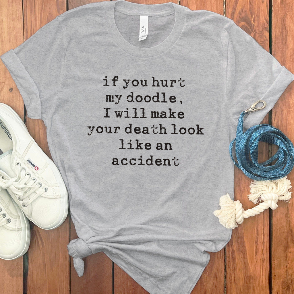 If You Hurt Doodle T-Shirt in Athletic Heather / S by Puppy Jo