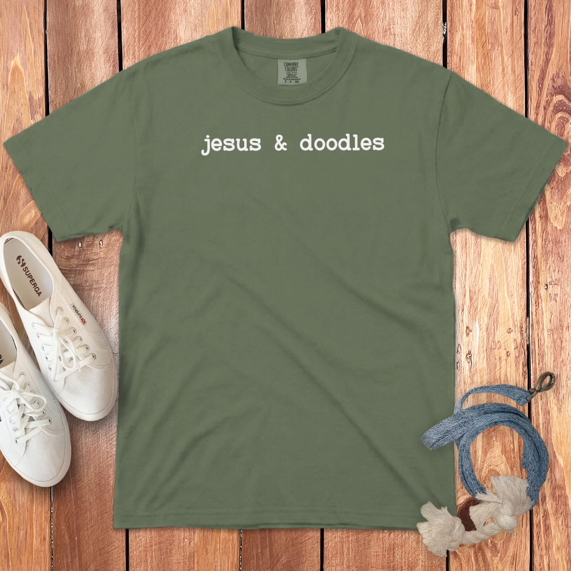 Jesus Doodles Signature T-Shirt in Moss / S by Puppy Jo