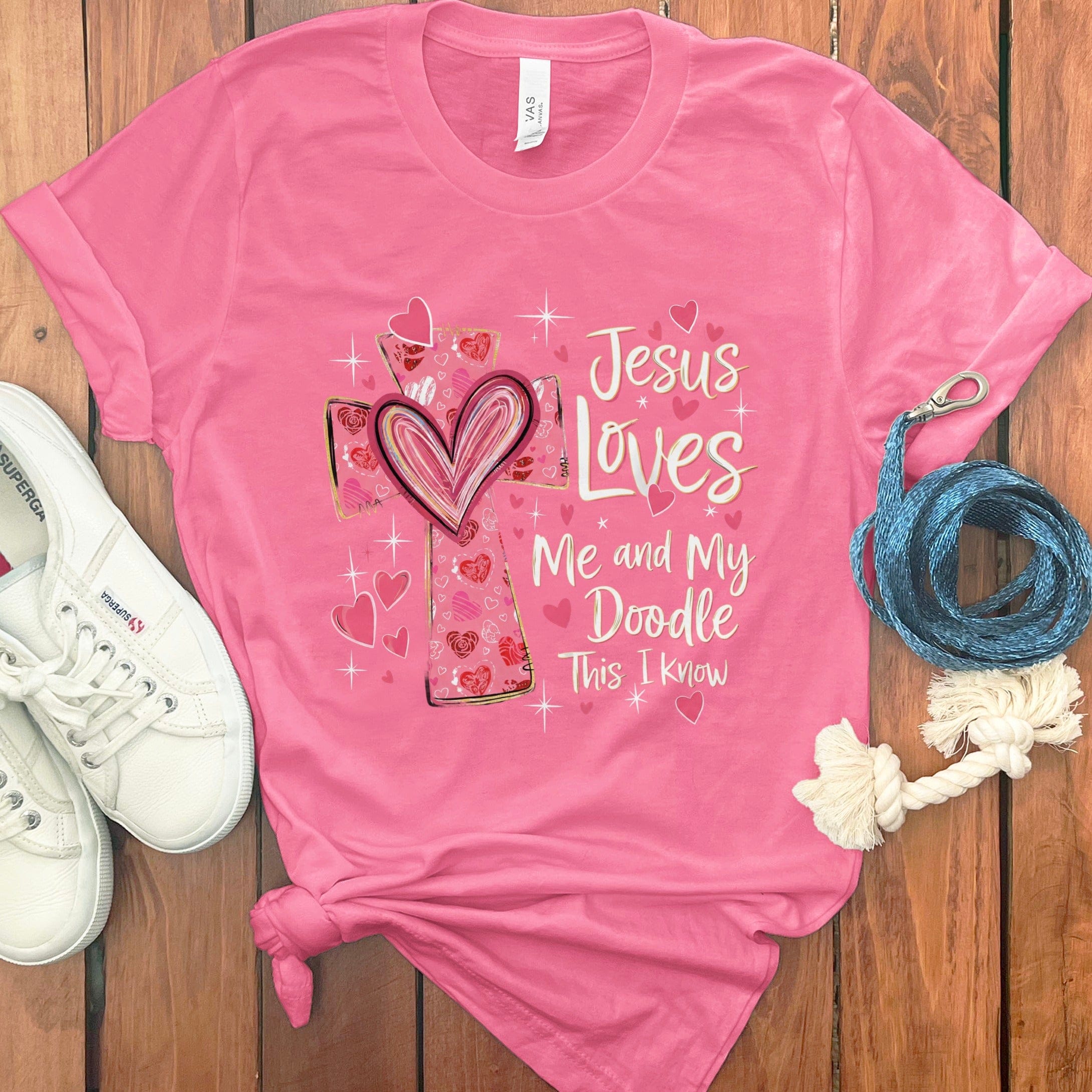 Jesus My Doodle T-Shirt in Charity Pink / M by Puppy Jo