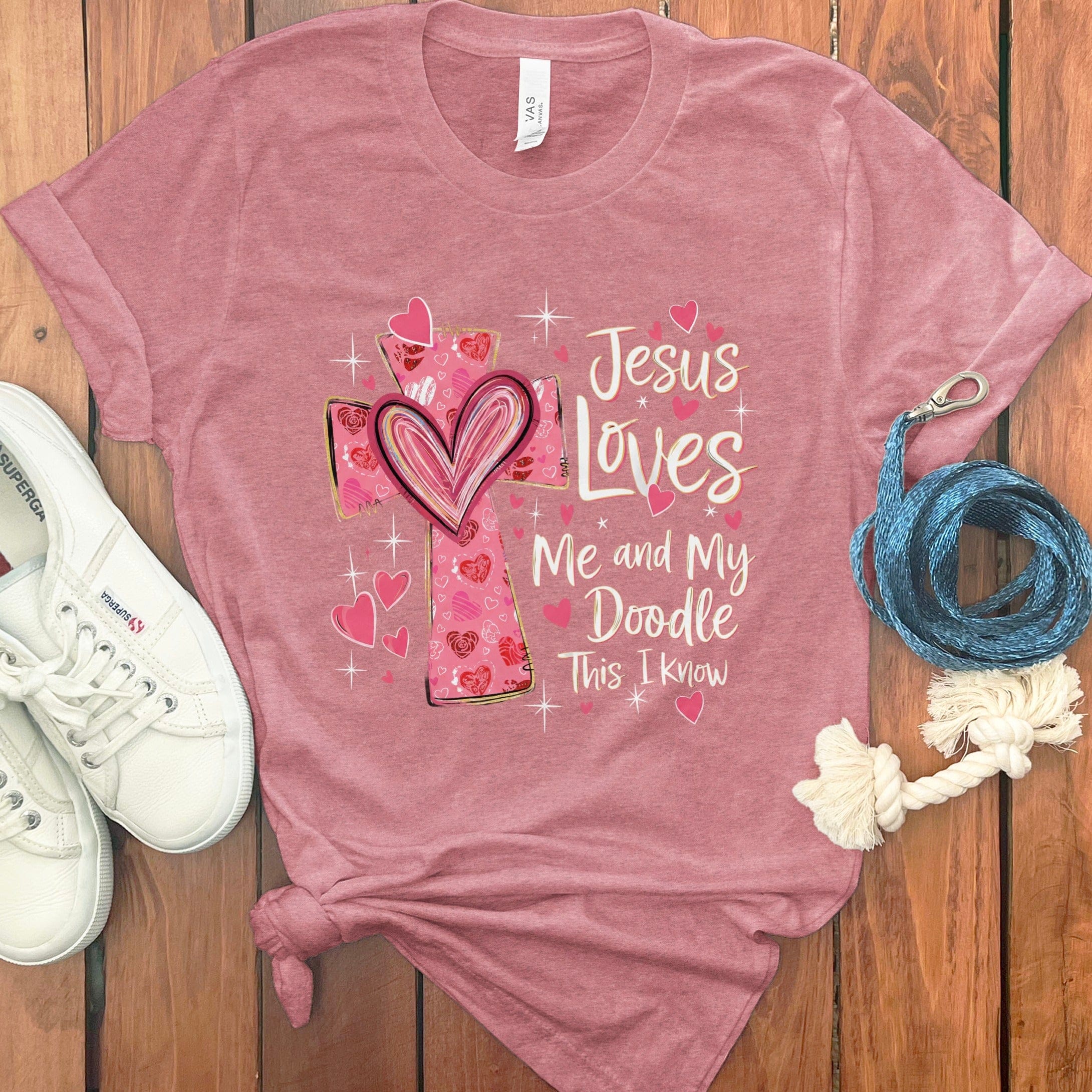 Jesus My Doodle T-Shirt in Heather Mauve / M by Puppy Jo