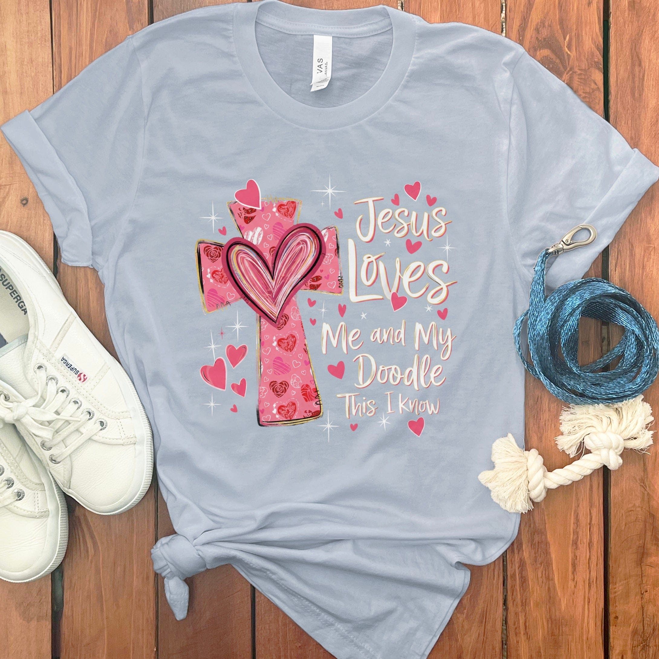 Jesus My Doodle T-Shirt in Light Blue / M by Puppy Jo