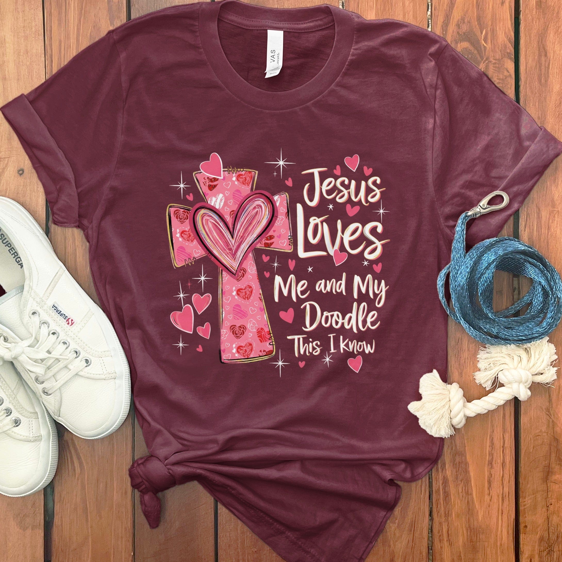 Jesus My Doodle T-Shirt in Maroon / M by Puppy Jo