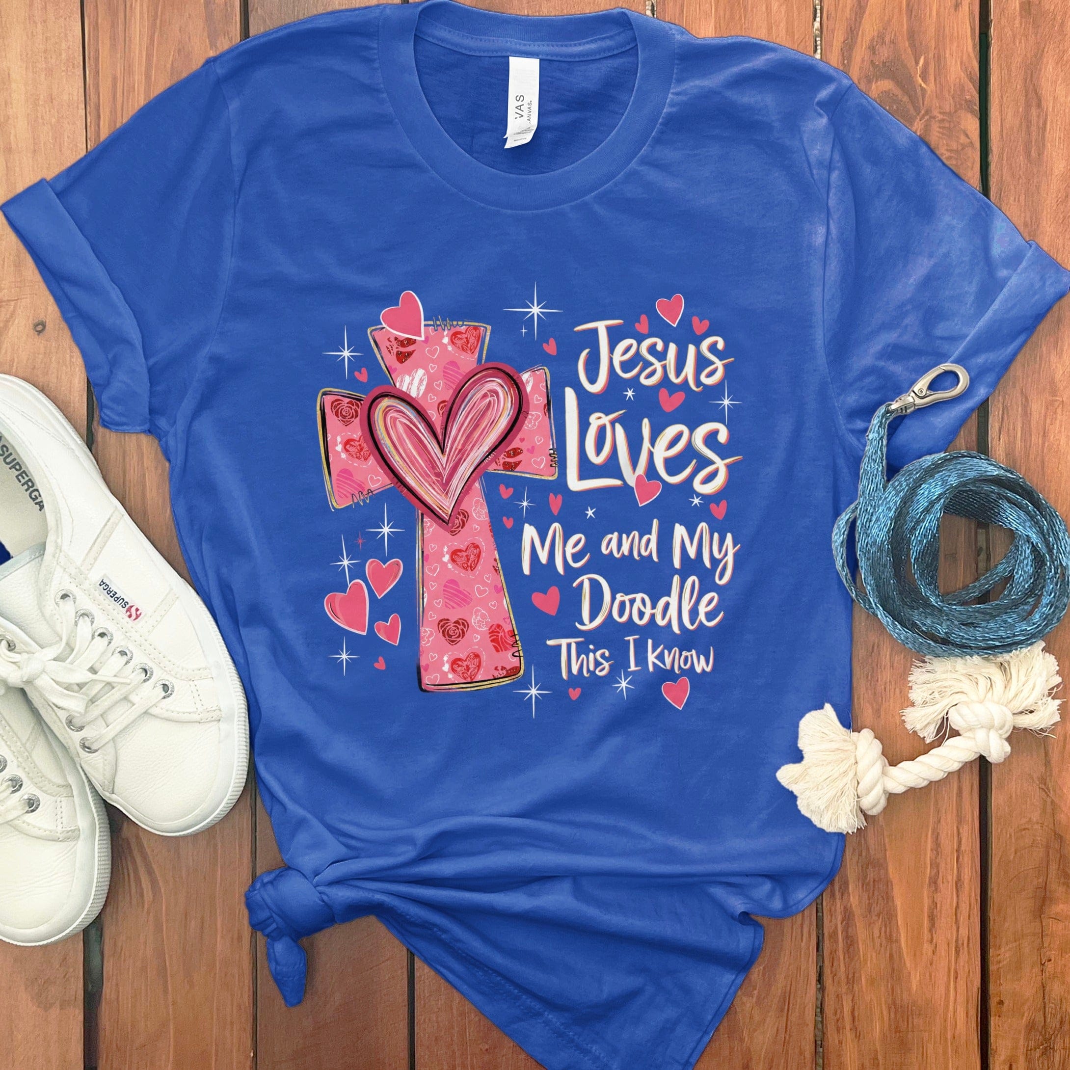 Jesus My Doodle T-Shirt in True Royal / M by Puppy Jo