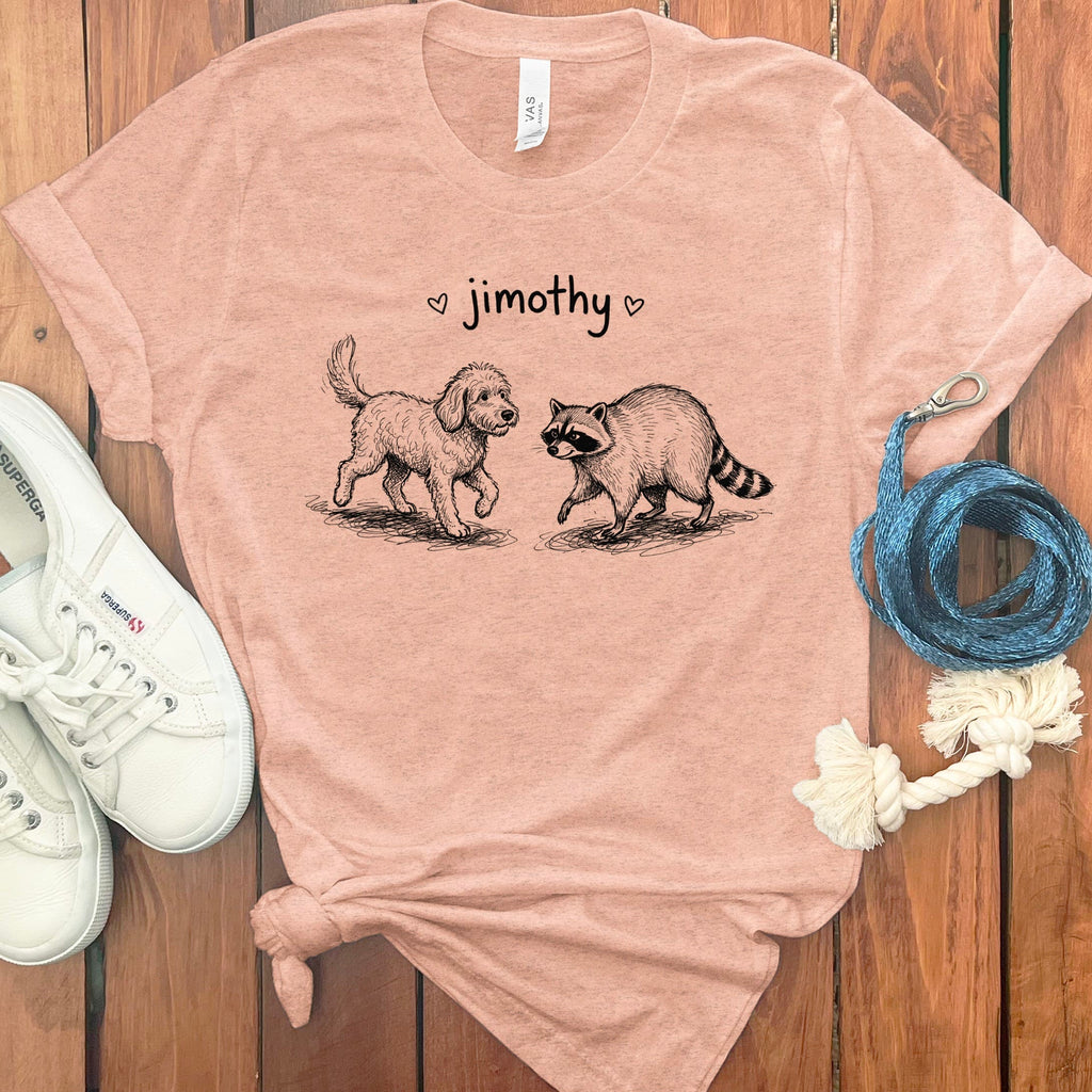 Jimothy Meets Doodle T-Shirt in Heather Peach / S by Puppy Jo