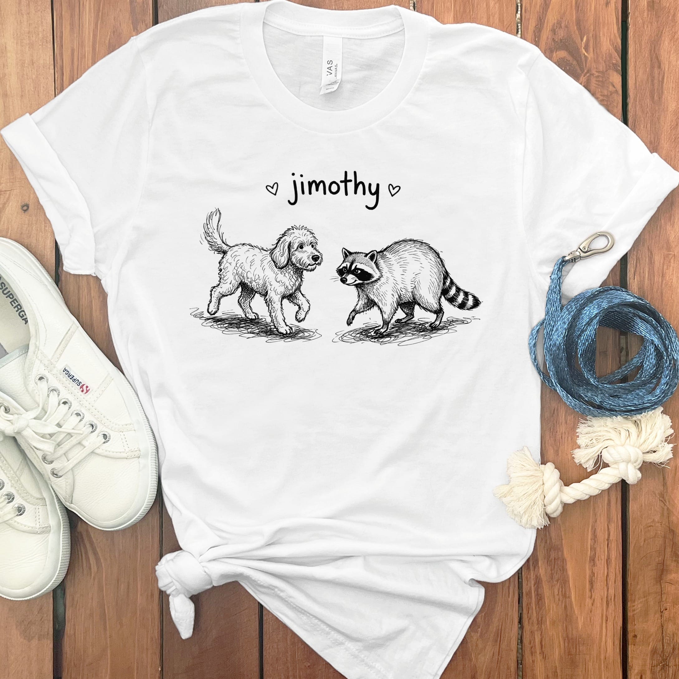 Jimothy Meets Doodle T-Shirt in White / S by Puppy Jo