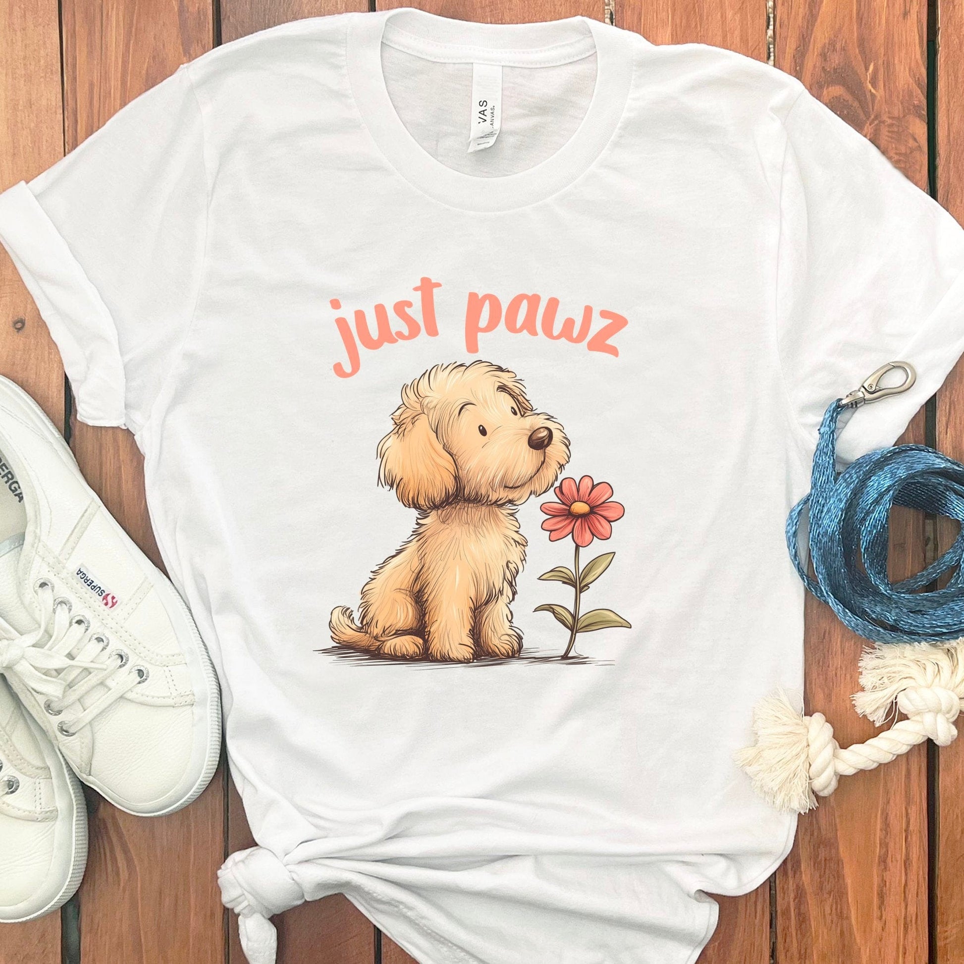 Cute Dog and Flower Graphic T-Shirt product type