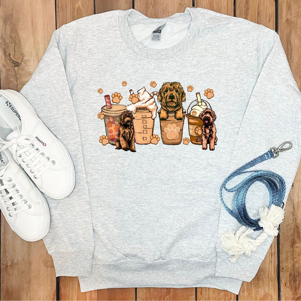Labradoodle and Coffee Sweatshirt in Ash / S by Puppy Jo